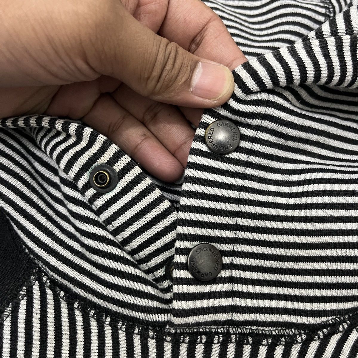 Engineered Garments RARE Reglan Hoodie Stripe Engineered Garments Size US S / EU 44-46 / 1 - 9 Thumbnail