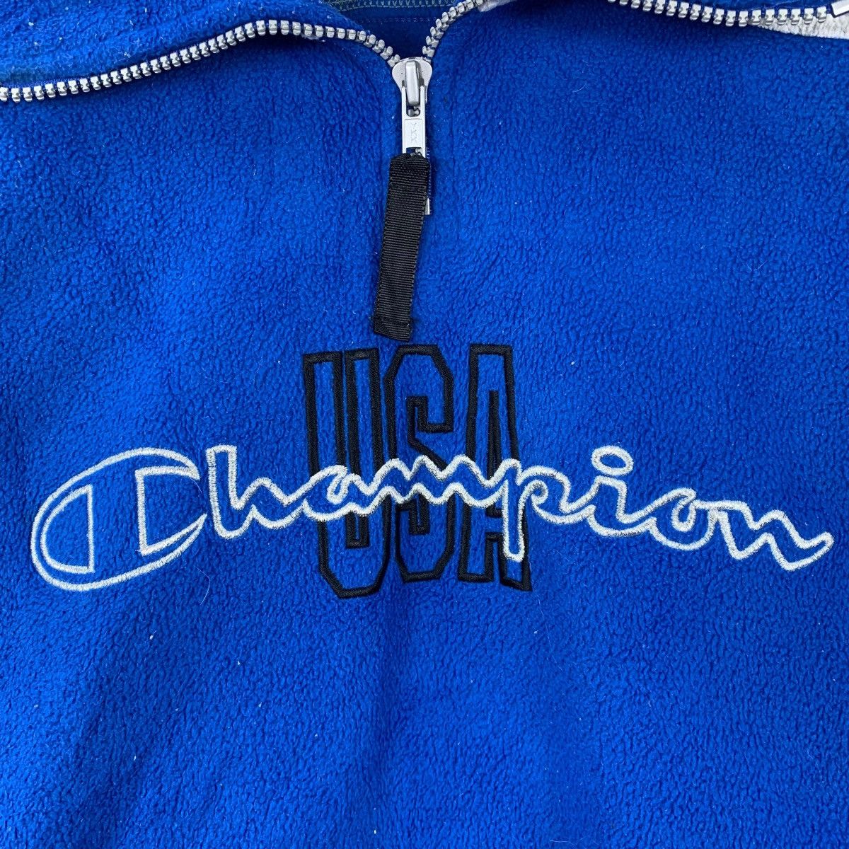 Champion × Vintage Vintage CHAMPION Usa Big Logo Fleece Half Zipper Sweatshirt Size US L / EU 52-54 / 3 - 4 Thumbnail