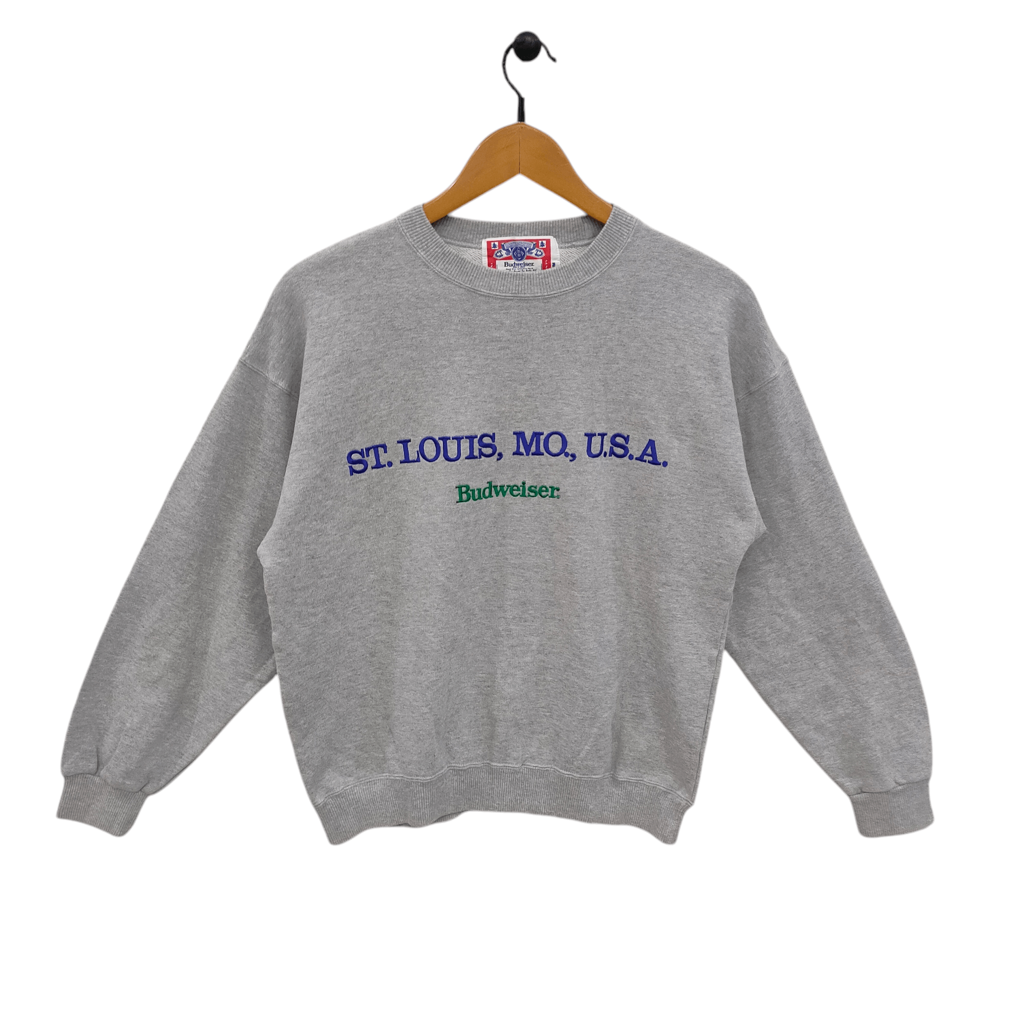 American Apparel × Budweiser × Vintage 90s Budweiser Sweatshirt Vintage Embroidery St. Louis MQ USA Size US M / EU 48-50 / 2 - 1 Thumbnail