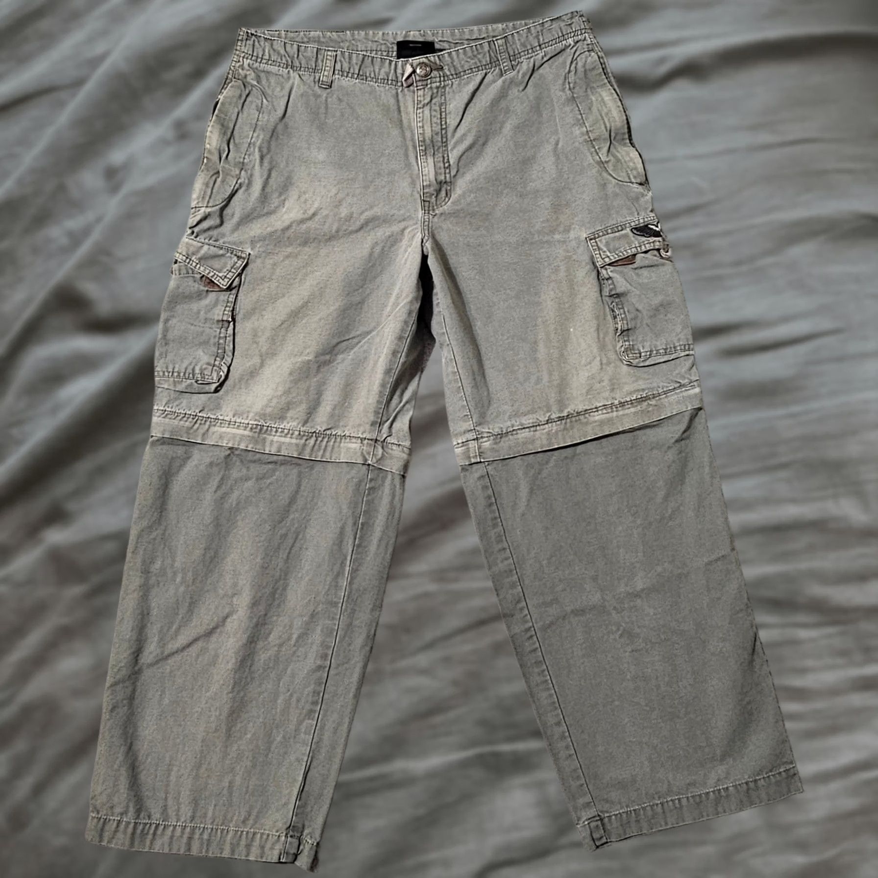 Harley Davidson Vintage Harley Davidson Cargo Convertible Pants Mens Size 36x30 Gray Cotton Size US 36 / EU 52 - 1 Thumbnail