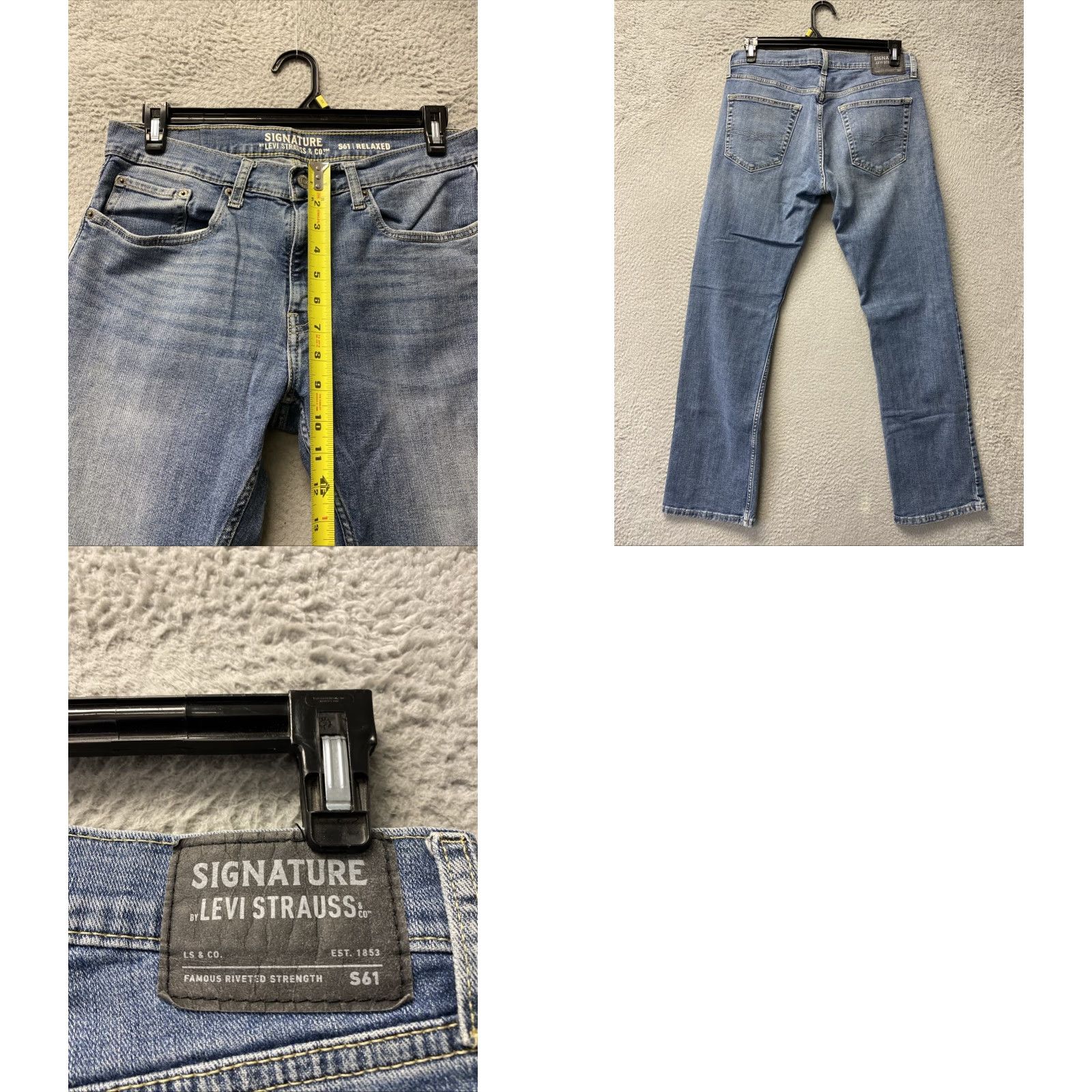 Vintage Signature By Levi Strauss Jeans Men 32x32 Flex Denim Slim Regular Blue 32 Inseam Mens Jeans Size US 32 / EU 48 - 8 Thumbnail