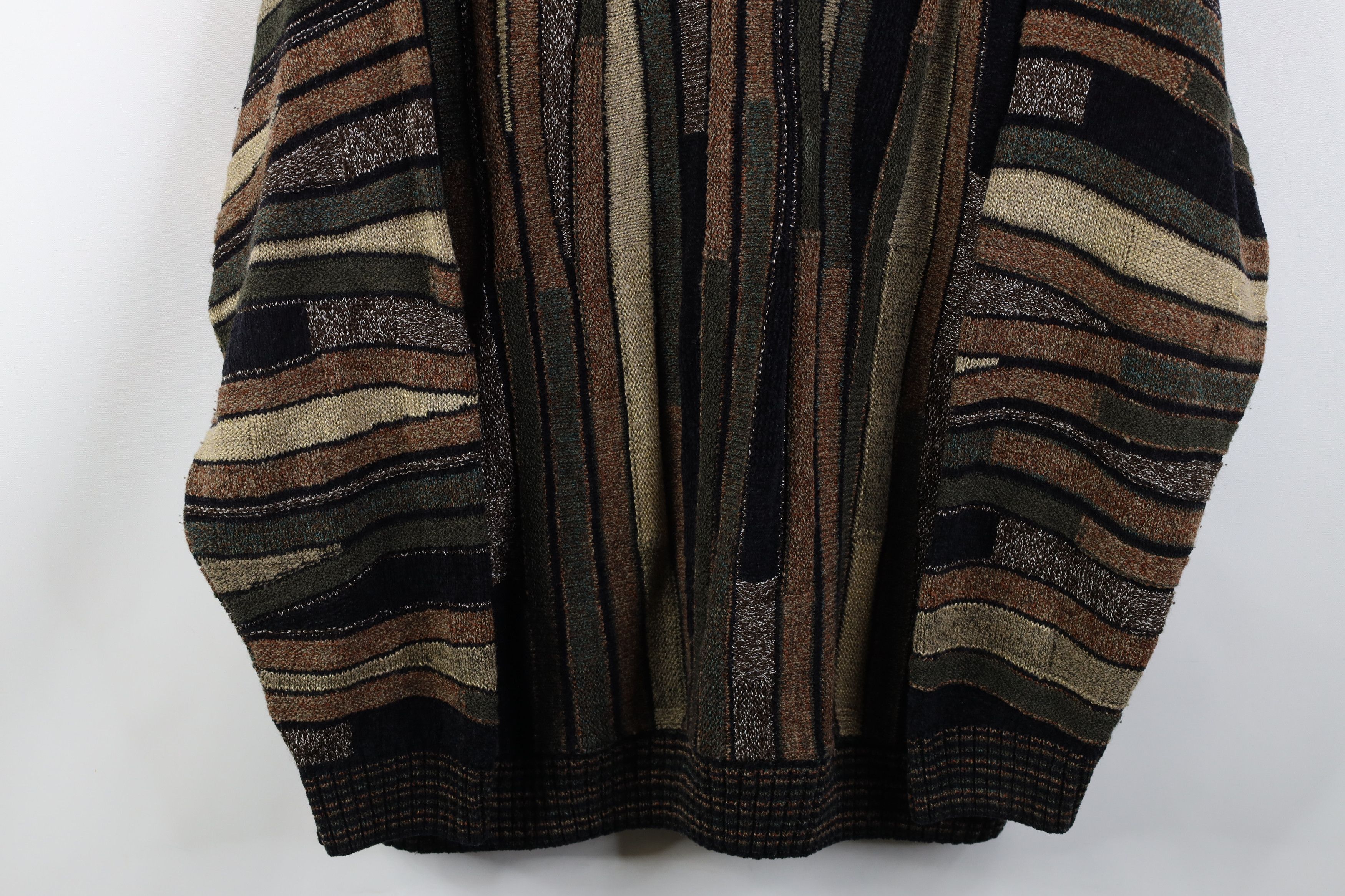 Vintage Vintage 90s Coogi Style Knit Crewneck Sweater Earth Tone Size US XL / EU 56 / 4 - 3 Thumbnail