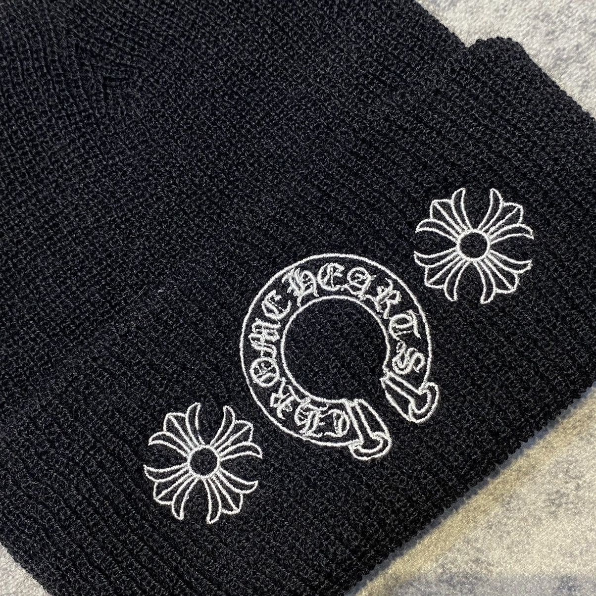 Chrome Hearts Chrome Hearts Horseshoe Black Beanie Size ONE SIZE - 2 Thumbnail
