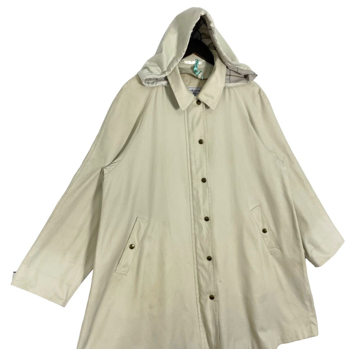 Burberry Vintage 90s Burberrys Trench Coat Hoodie Button Up Jacket Size US L / EU 52-54 / 3 - 3 Thumbnail