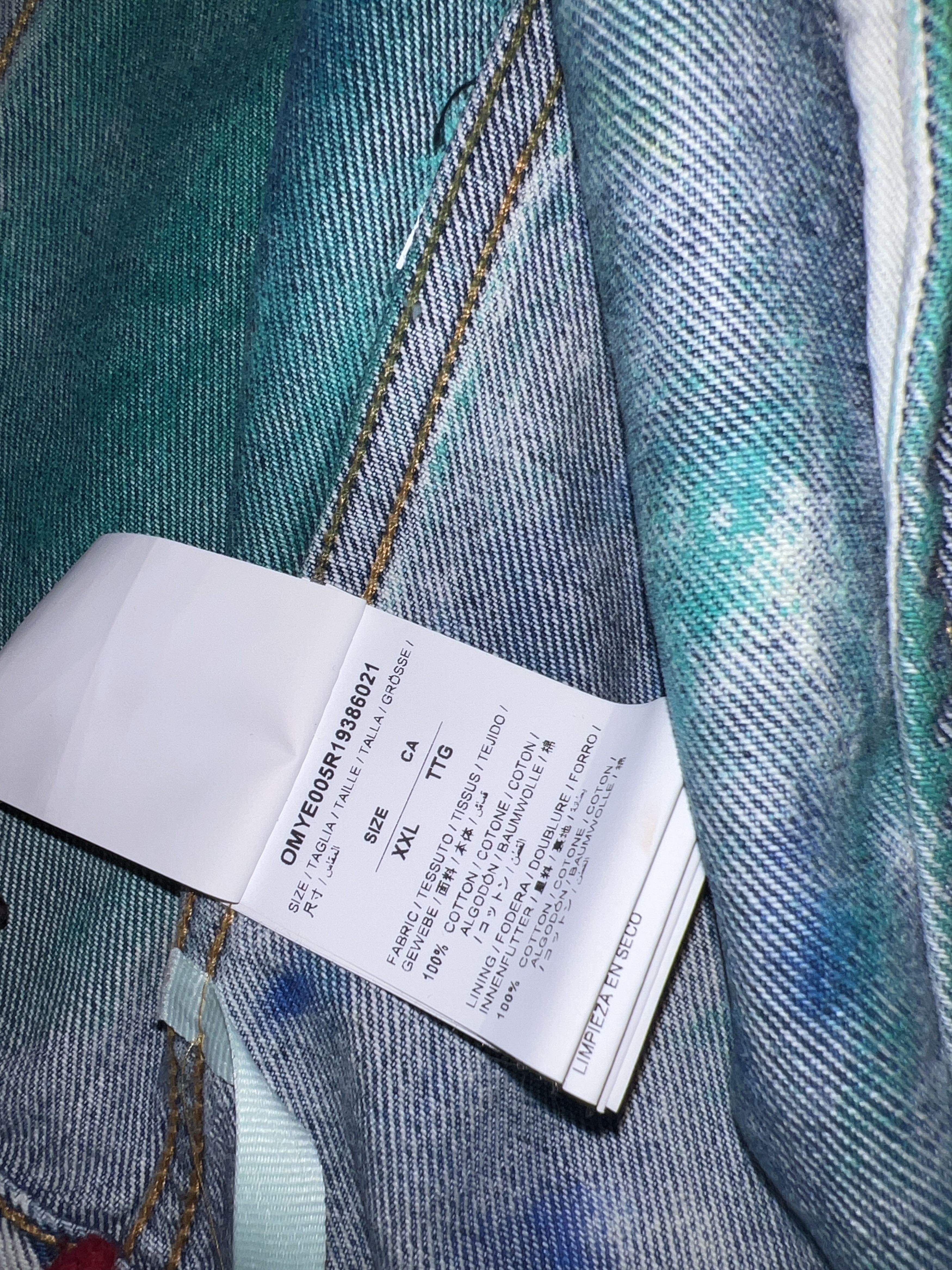 Designer × Off-White SS2019 Painted Distressed Trucker Jacket Size US XXL / EU 58 / 5 - 4 Thumbnail