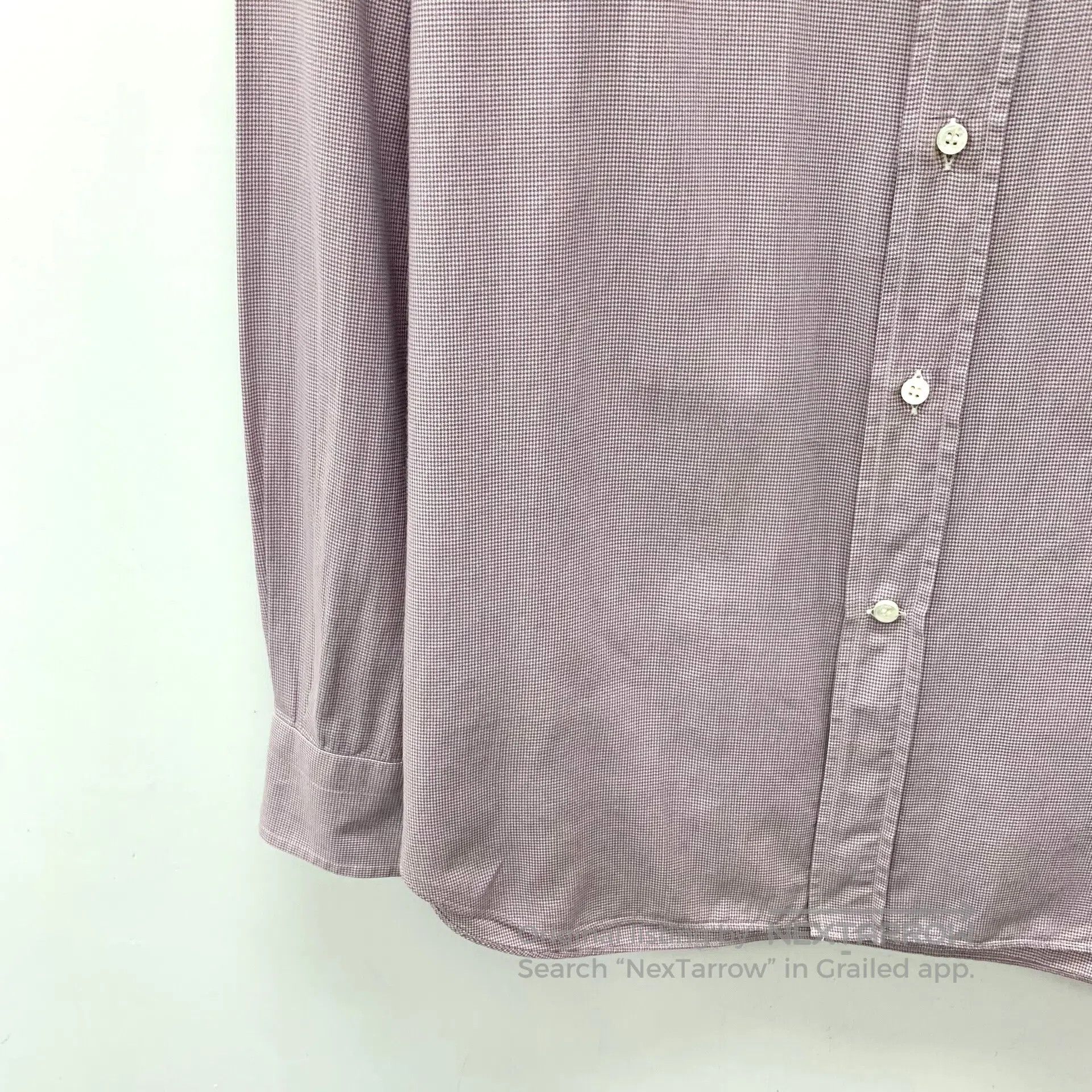 Loro Piana LORO PIANA Light Purple Houndstooth Print Cotton Reversibl Size US XL / EU 56 / 4 - 4 Thumbnail