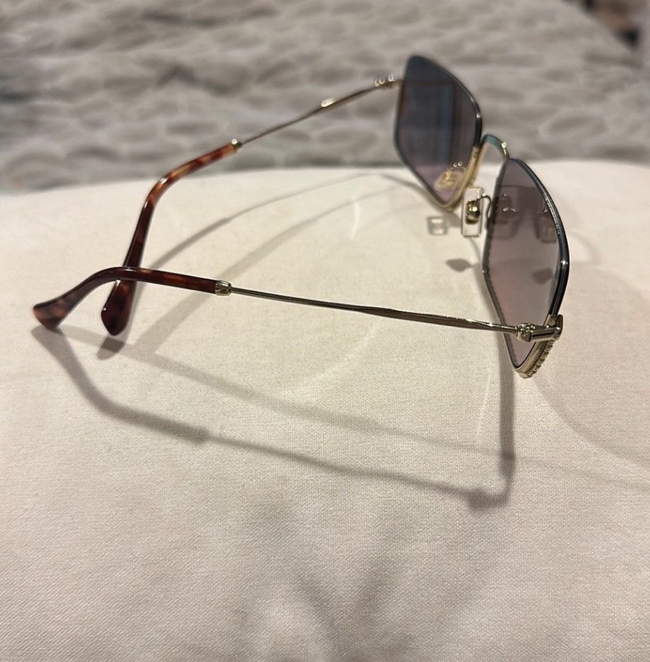 Miu Miu Miu Miu 55mm Rectangular Sunglasses Purple Gradient Lenses Size ONE SIZE - 13 Thumbnail