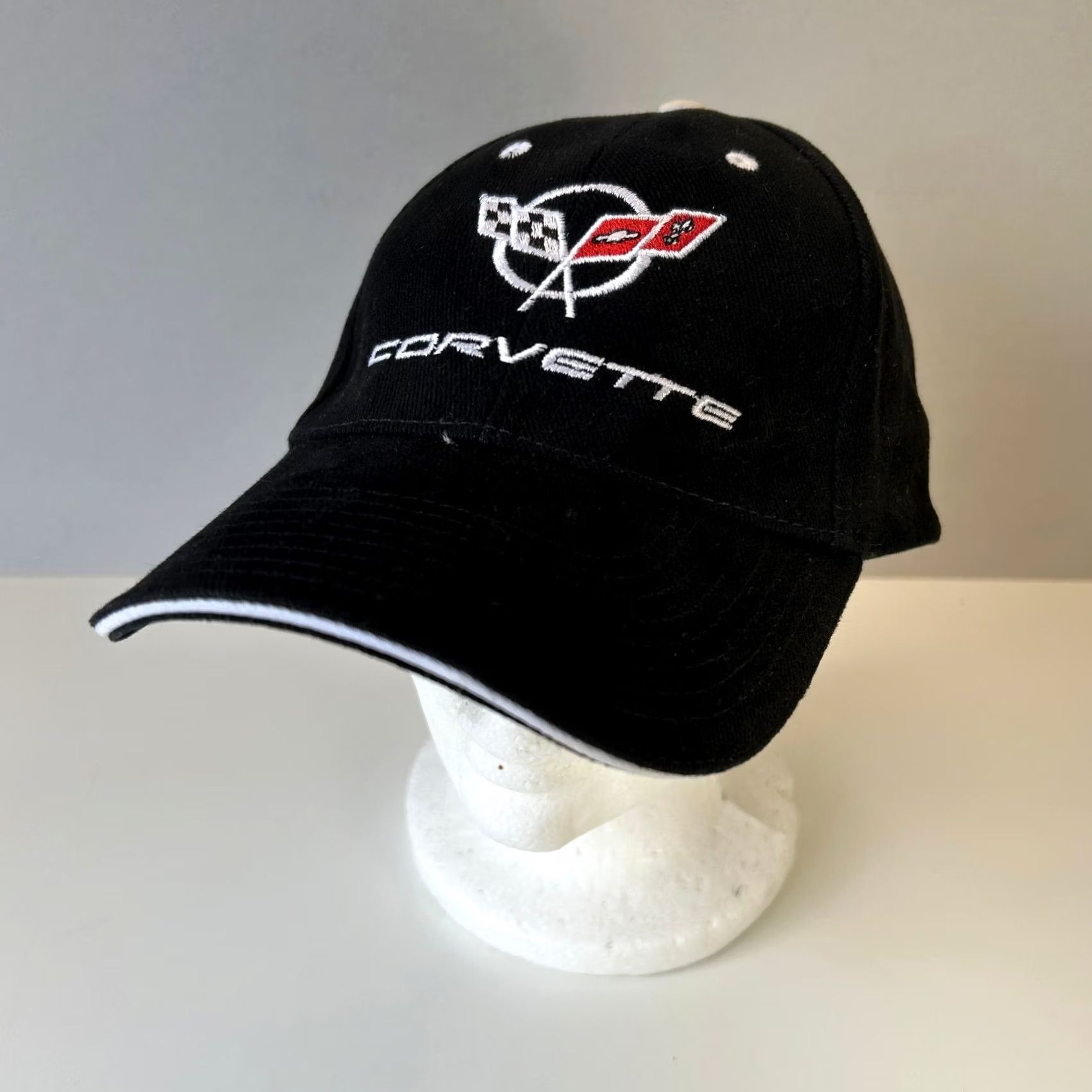Vintage VINTAGE Corvette Hat Unisex Adults Black Cotton Adjustable Strapback Baseball Cap 80s 90s Retro USA Size ONE SIZE - 2 Thumbnail
