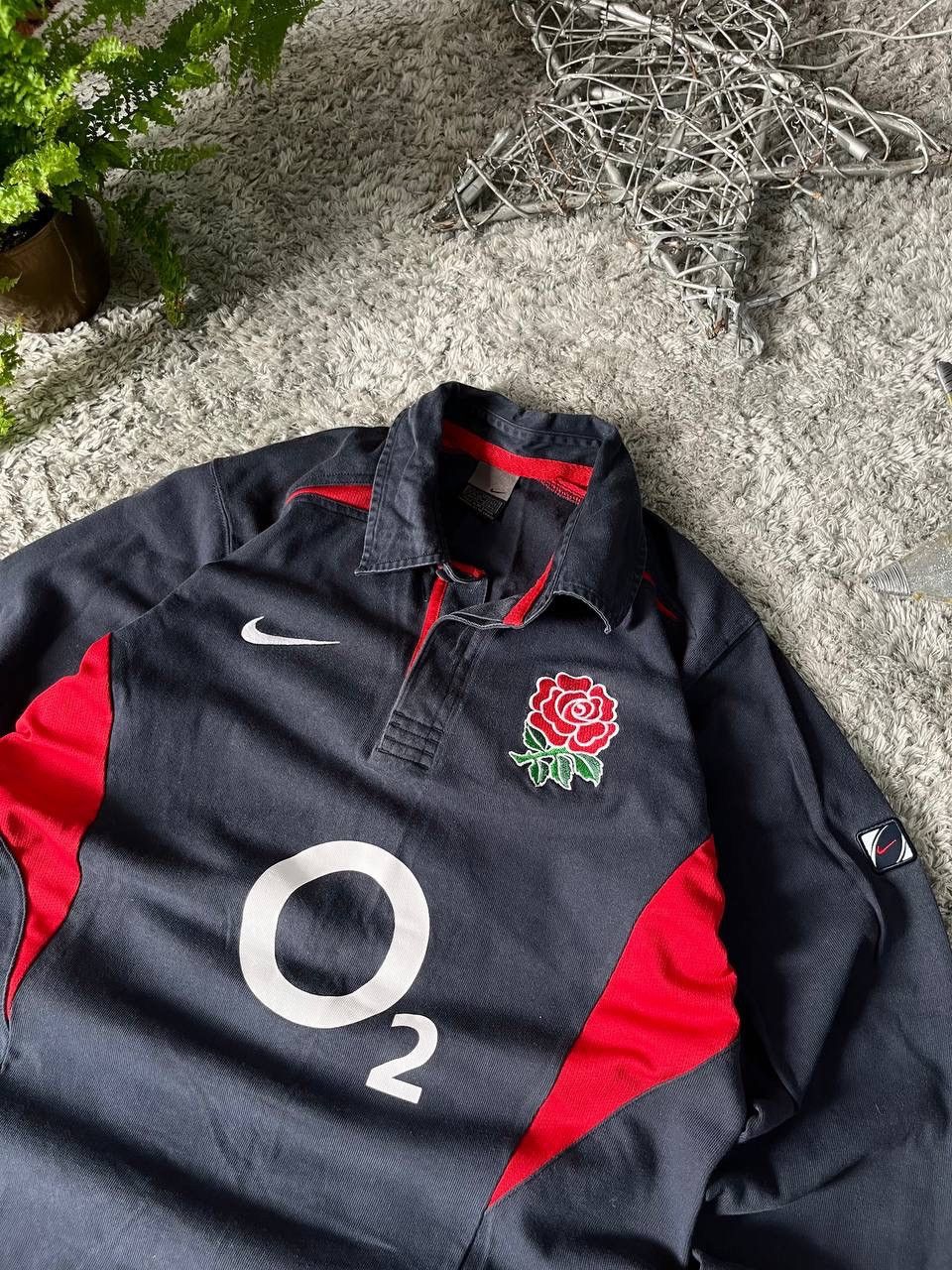 Nike × Vintage 00s Nike Streetwear Vintage Soccer Jersey Swoosh O2 Rare Size US M / EU 48-50 / 2 - 3 Thumbnail