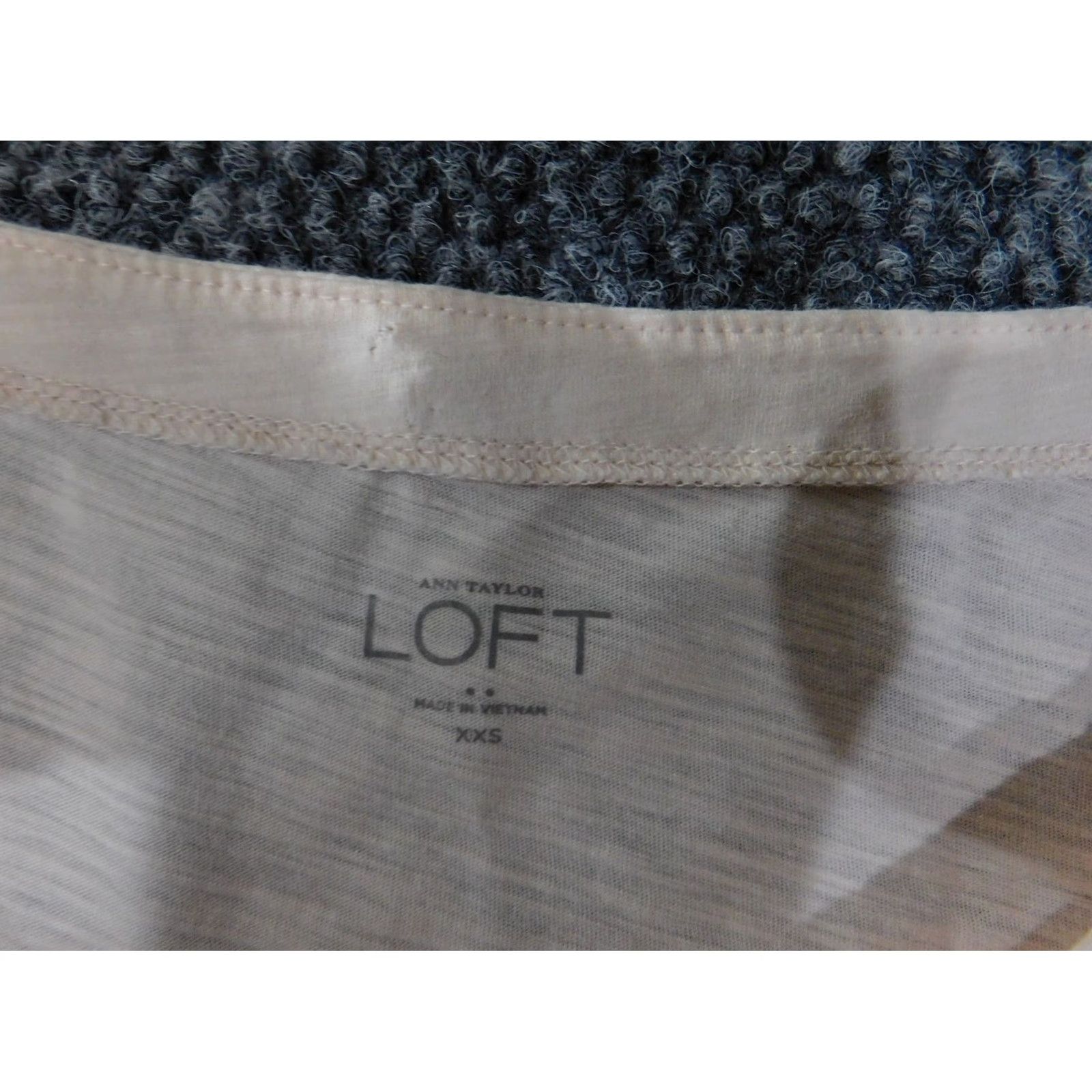 Loft LOFT Shirt Womens 2XS Beige Geometric 3/4 Sleeve Top Round Neck Casual T-Shirt Size XXS / US 00 / IT 34 - 5 Thumbnail
