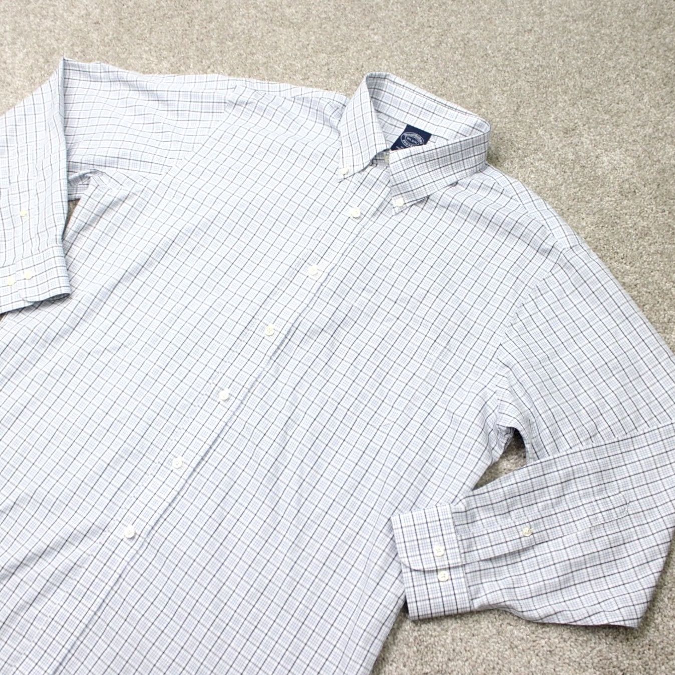 Brooks Brothers Brooks Brothers Shirt Mens 16.5 Blue White Non Iron Cotton Long Sleeve Size US XL / EU 56 / 4 - 3 Thumbnail
