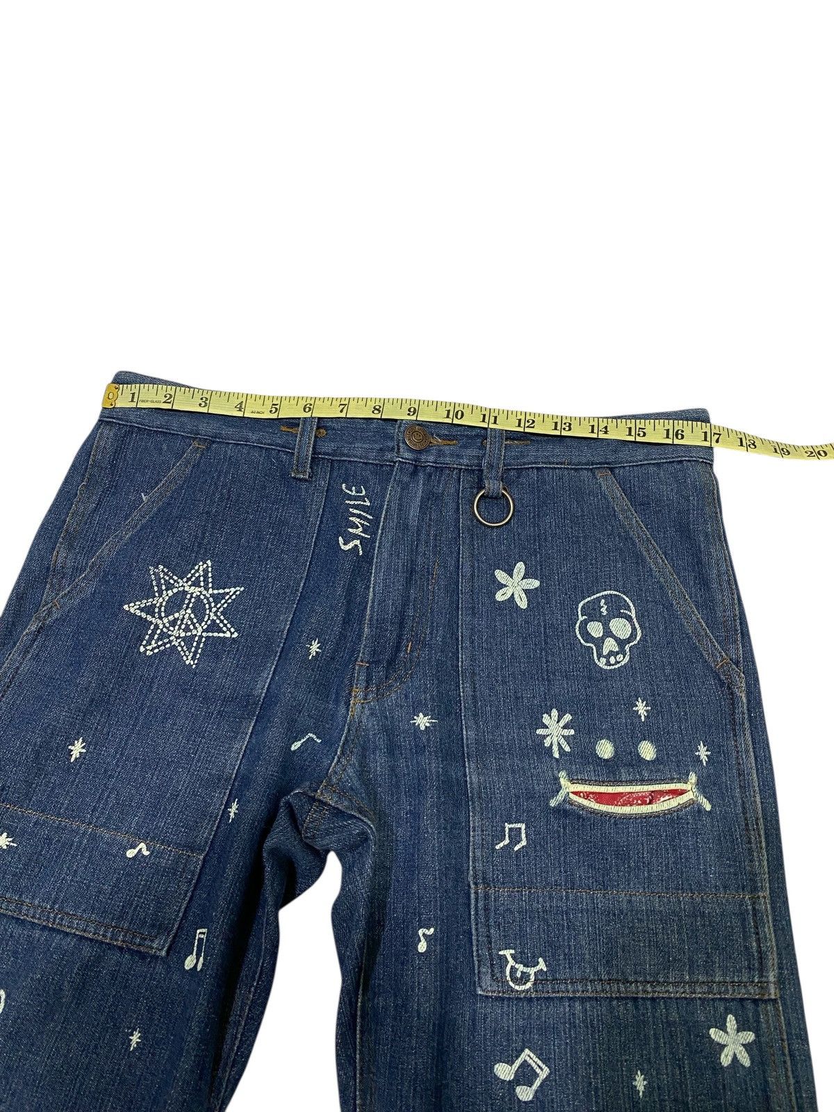 Japanese Brand Japanese Brand X Up Smile painted jeans Size US 34 / EU 50 - 14 Thumbnail