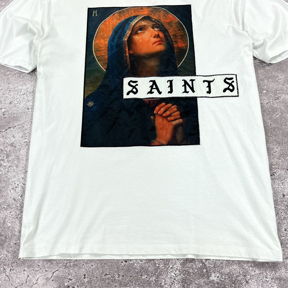 Asos ASOS T-Shirt Virgin Mary “Saints” Big Logo White Size 2XL Size US XXL / EU 58 / 5 - 2 Thumbnail