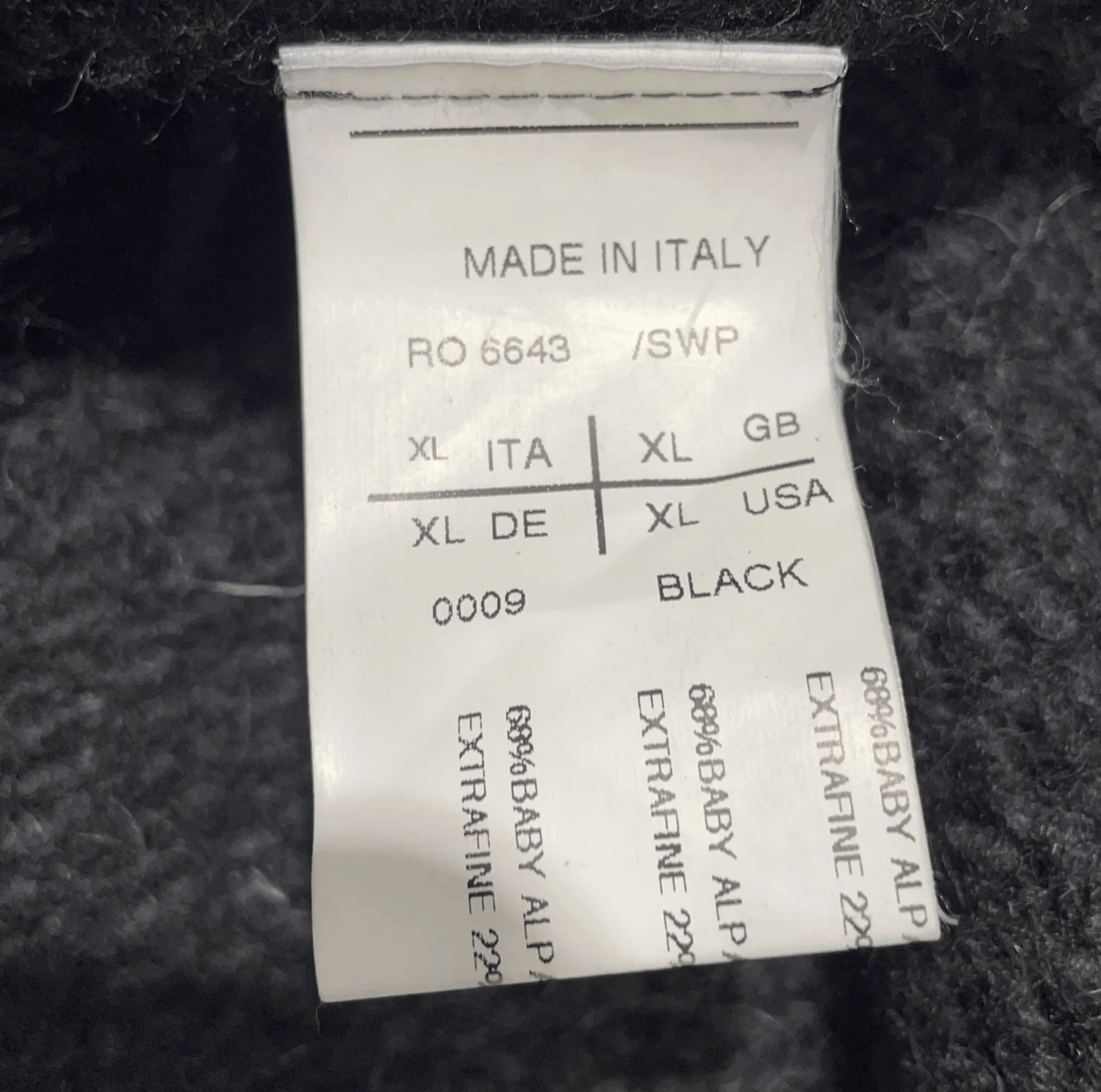 Rick Owens Asymmetric Alpaca/Merino/Silk Cardigan Black, Rick Owens. Size US XL / EU 56 / 4 - 6 Thumbnail