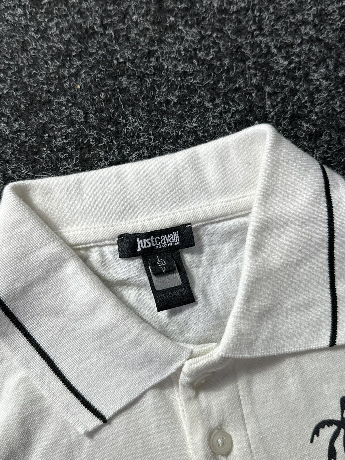 Just Cavalli × Roberto Cavalli 🚨JUST CAVALLI BEACHWEAR ROBERTO RARE TREE DESIGN POLO SHIRT Size US M / EU 48-50 / 2 - 5 Thumbnail