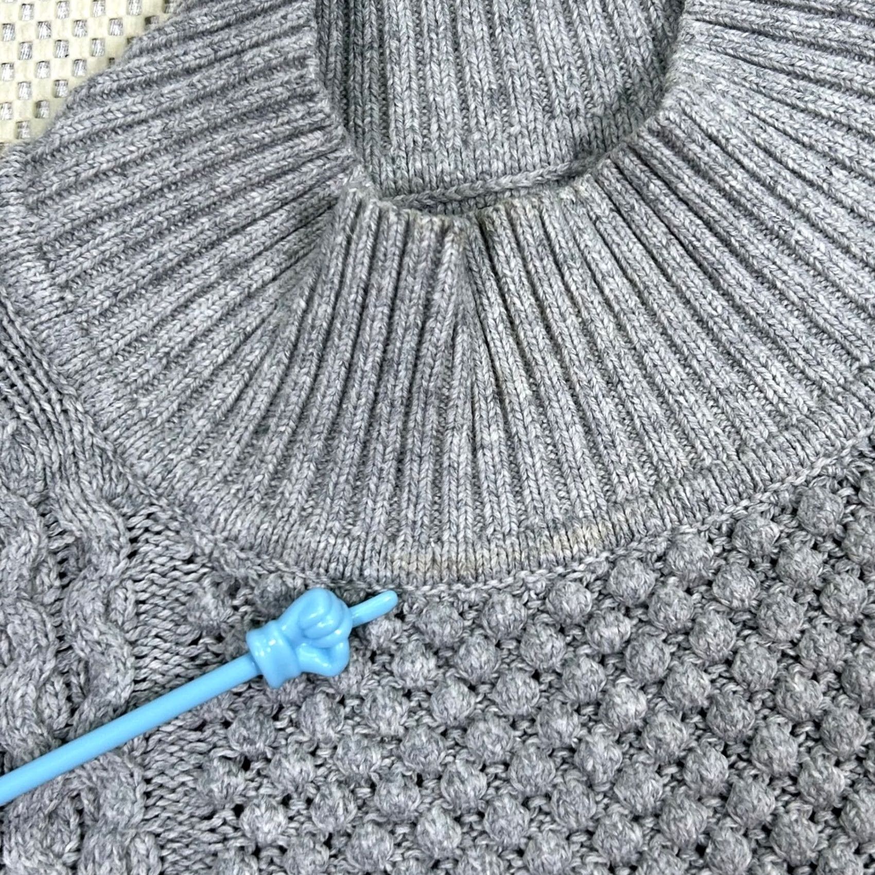 Gap GAP Cable Knit Mock Neck Sweater Pullover Gray Cotton Blend Womens Large Size L / US 10 / IT 46 - 4 Thumbnail