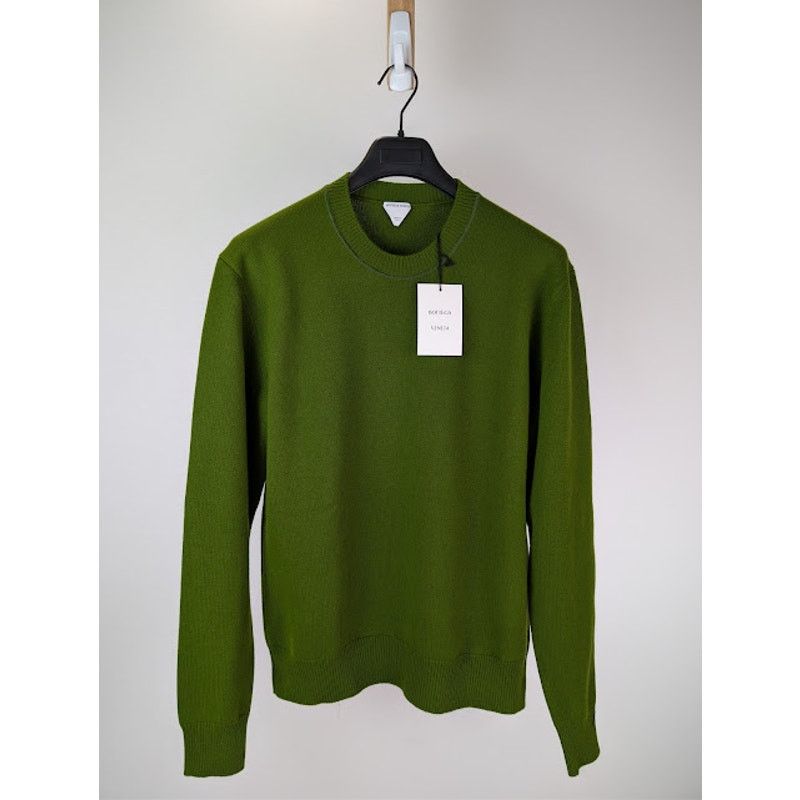 Bottega Veneta o1rshd1 Classic Cashmere Sweater in Olive Green Size US M / EU 48-50 / 2 - 1 Thumbnail