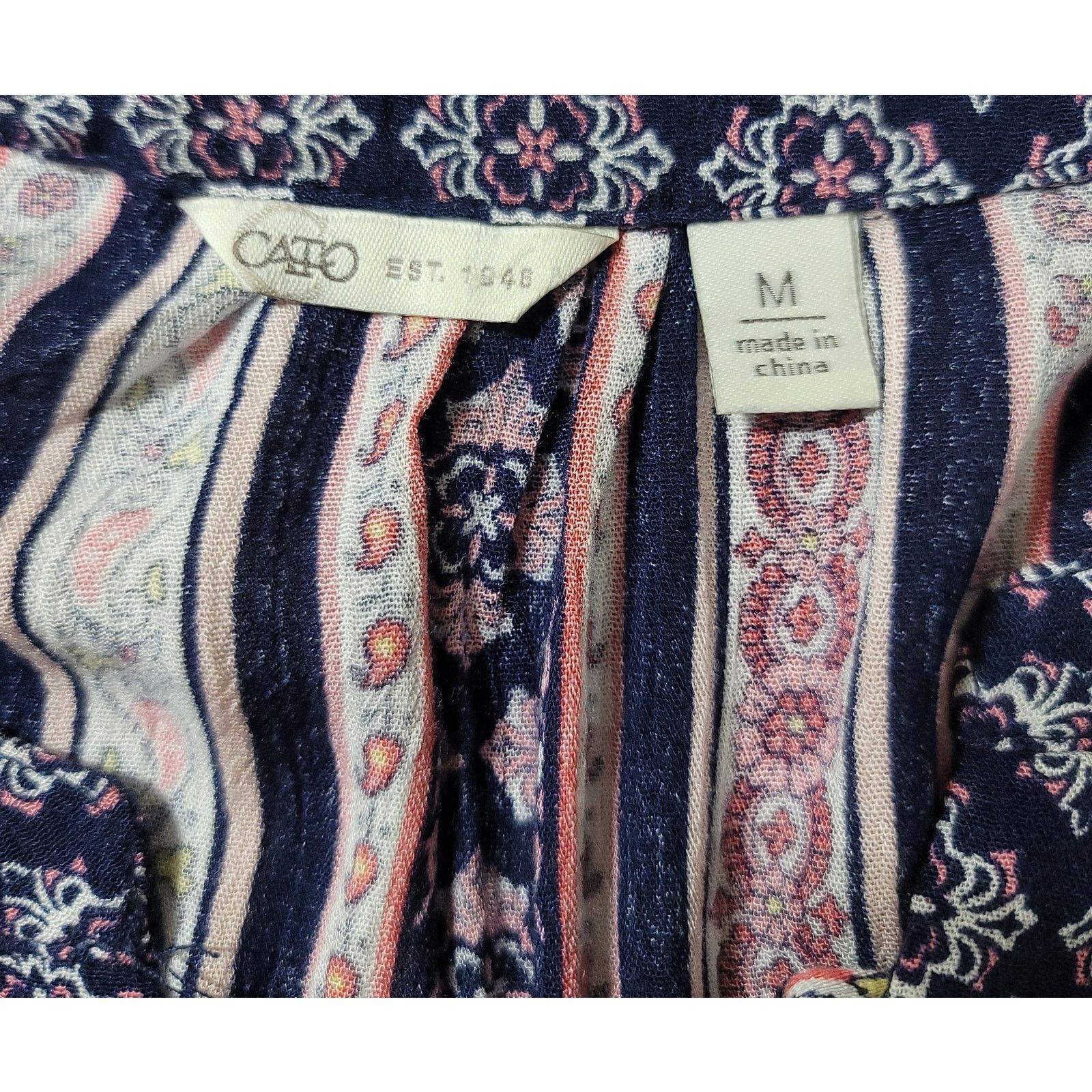 Other Cato Blue Pink Hi Low Hem Multi Print Top Medium Size M / US 6-8 / IT 42-44 - 3 Thumbnail