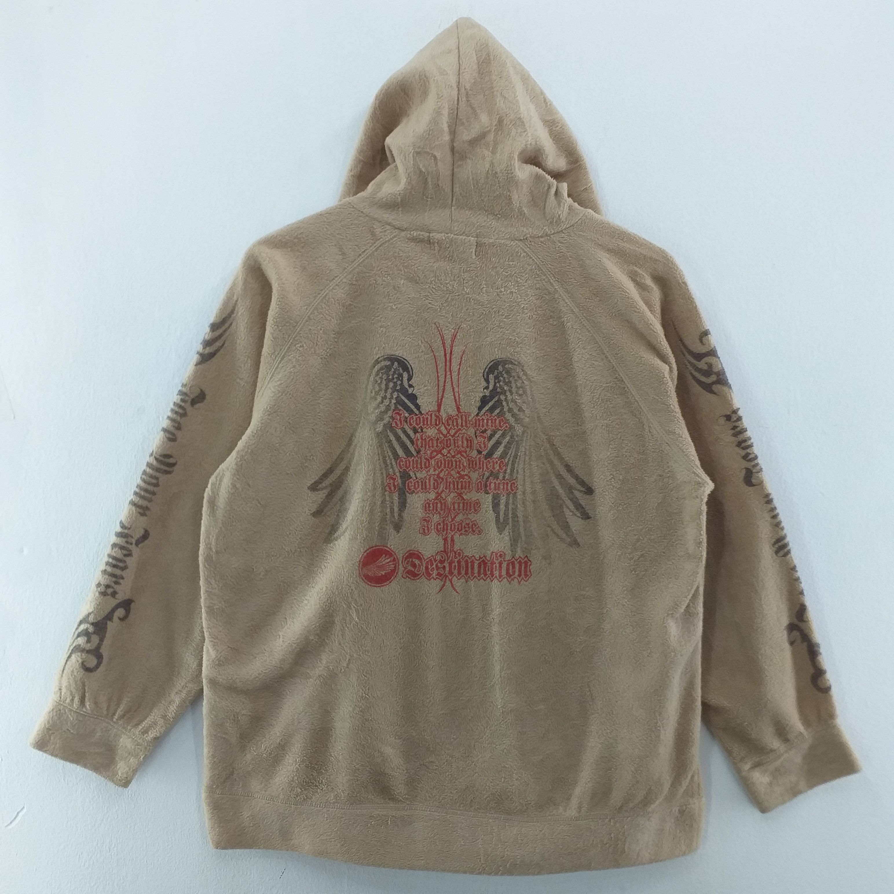 image of Hype Vintage Hoodies Destination Medium Size -Sw035 in Khaki/Cream, Men's