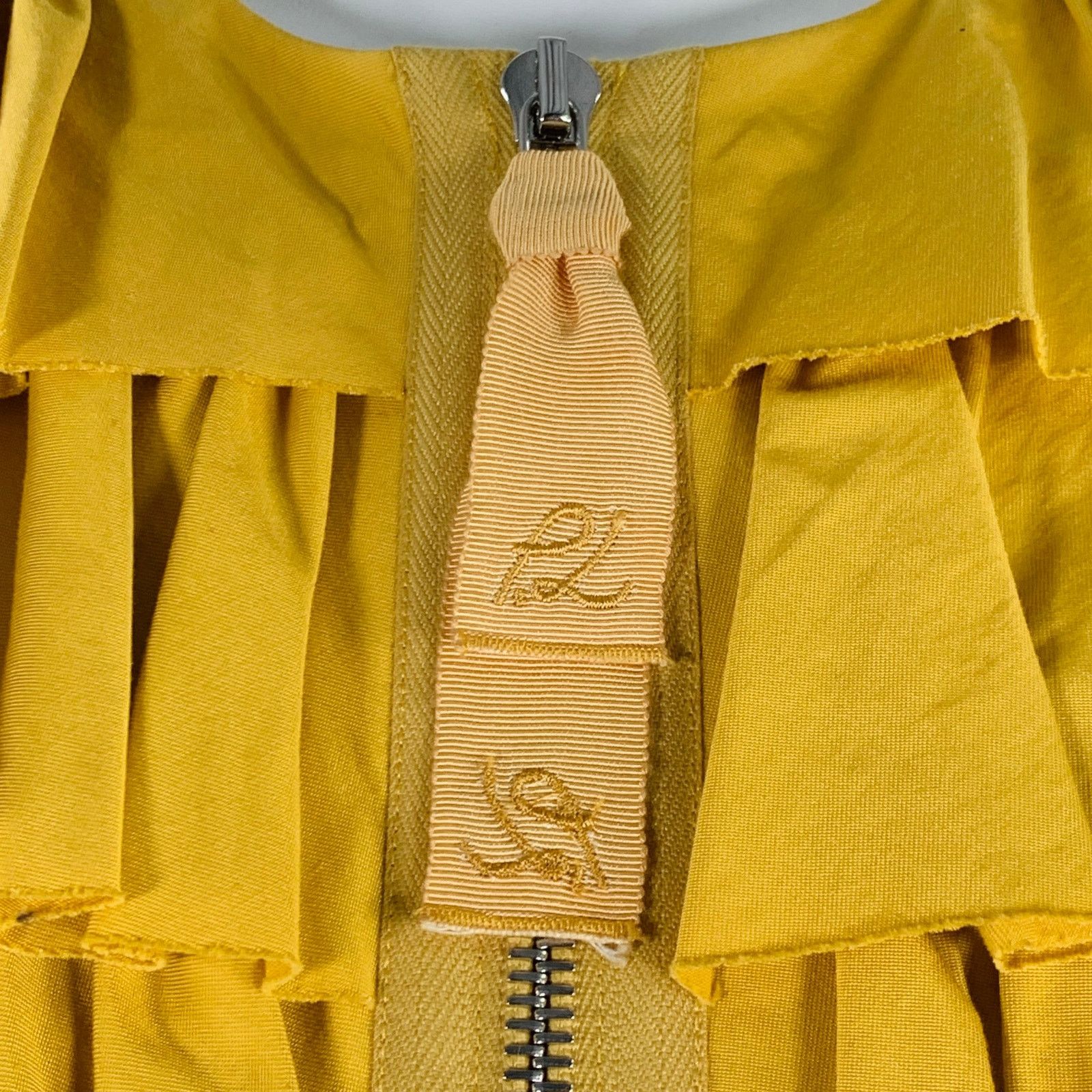 3.1 Phillip Lim 3.1 PHILLIP LIM 4 Yellow Cotton Blend Ruffled Jacket Blazer Size S / US 4 / IT 40 - 2 Thumbnail