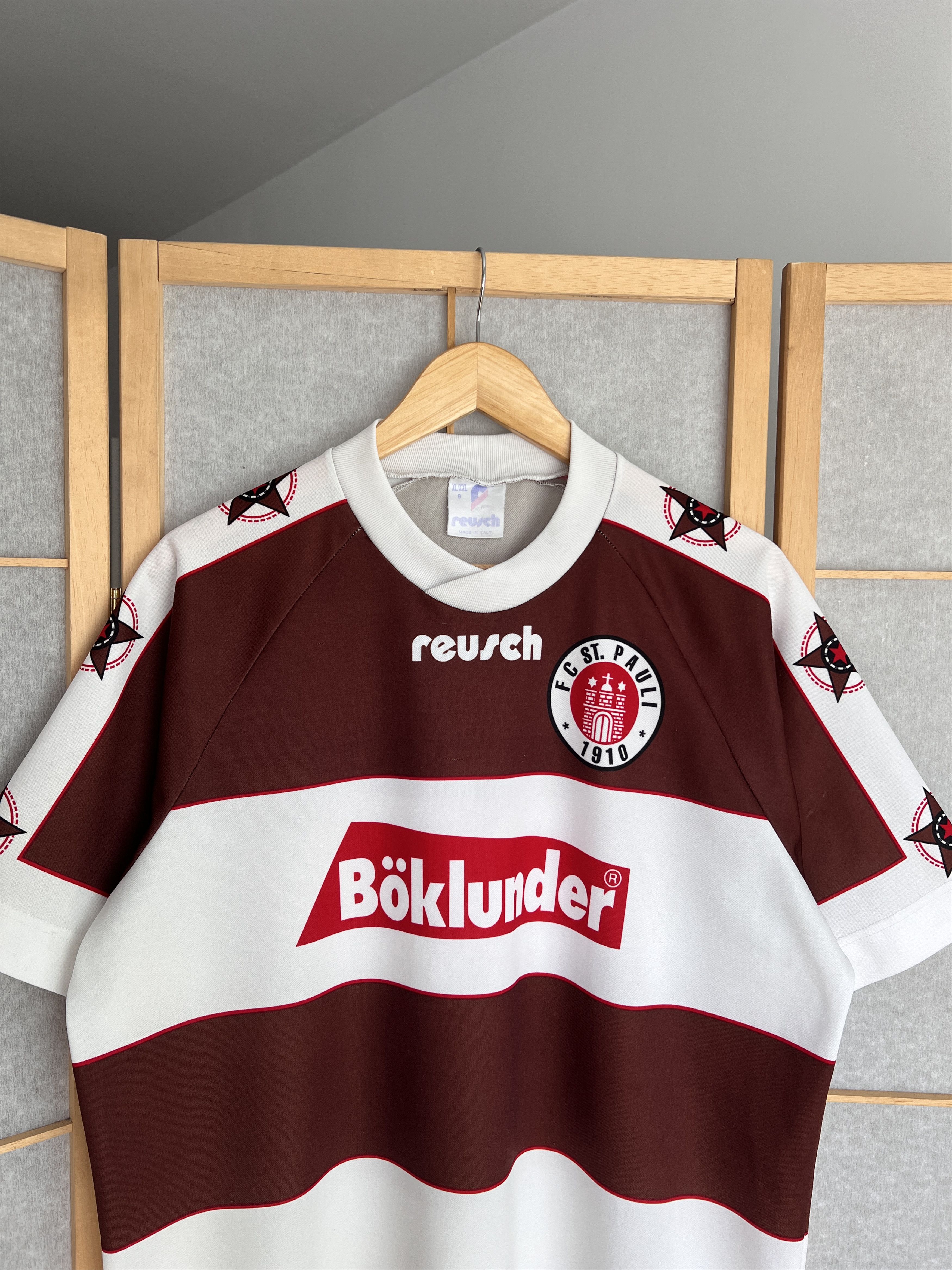 Other Rare! FC ST Pauli 1995 home striped football jersey reusch Size US XL / EU 56 / 4 - 2 Thumbnail