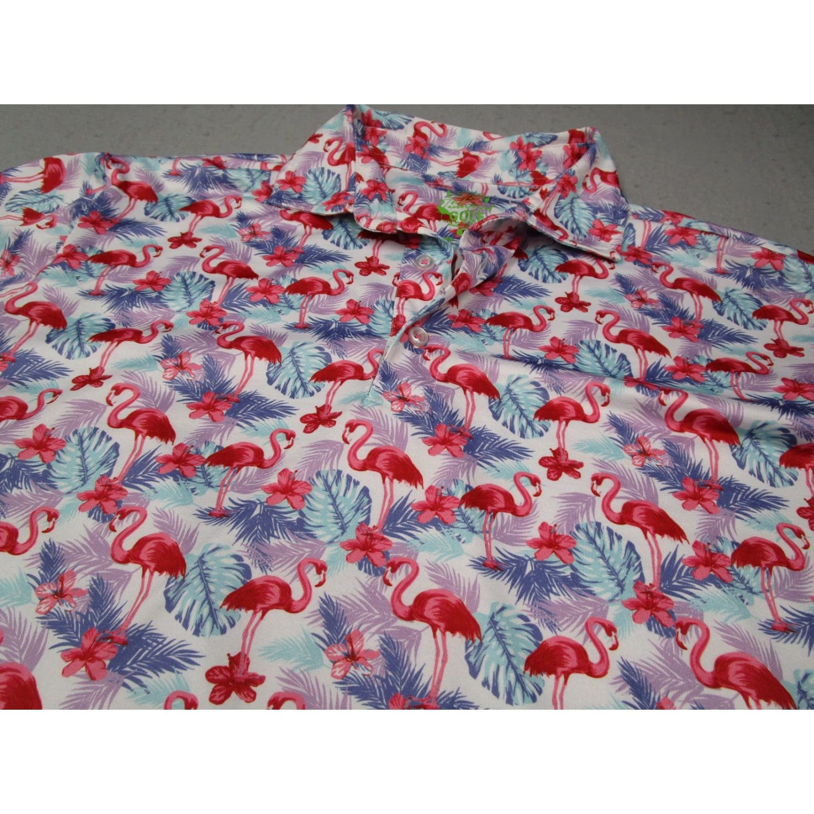 Tailorbyrd TailorByrd Polo Shirt Mens Large Flamingo Print Golf Tropical Lightw Size US L / EU 52-54 / 3 - 2 Thumbnail