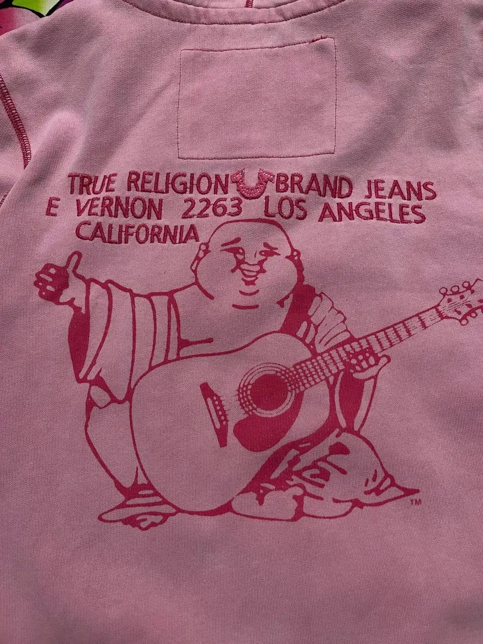 True Religion True Religion zip hoodie y2k style pink big logo Size L / US 10 / IT 46 - 8 Thumbnail