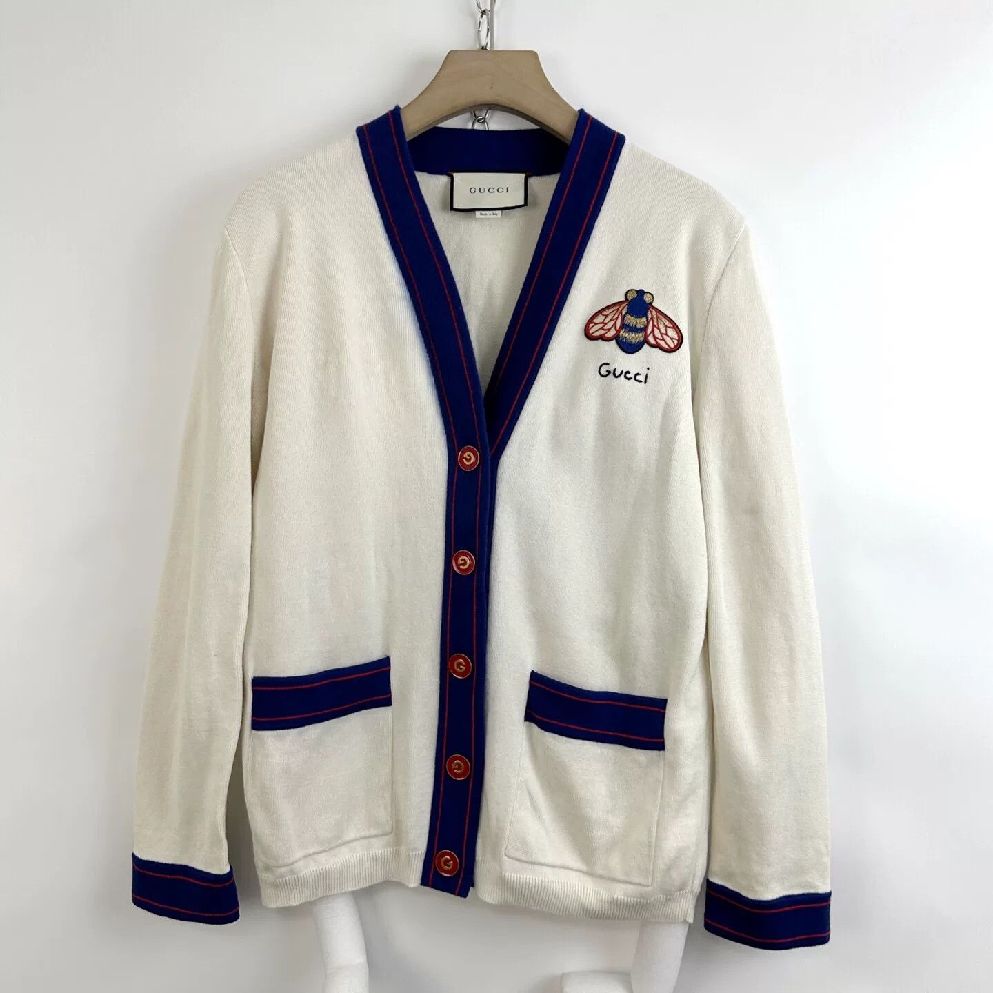 Gucci Gucci Women's Bee Embroidery Cardigan Size S / US 4 / IT 40 - 1 Thumbnail