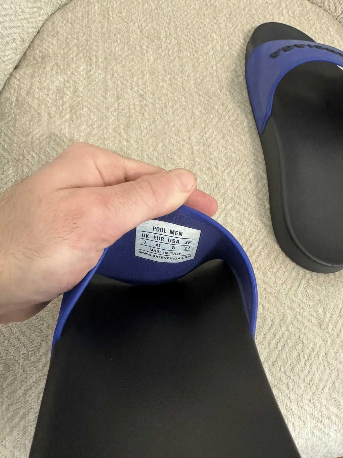 Balenciaga Classic Blue / Black Poolside Slides (New!) Size US 8 / EU 41 - 7 Thumbnail