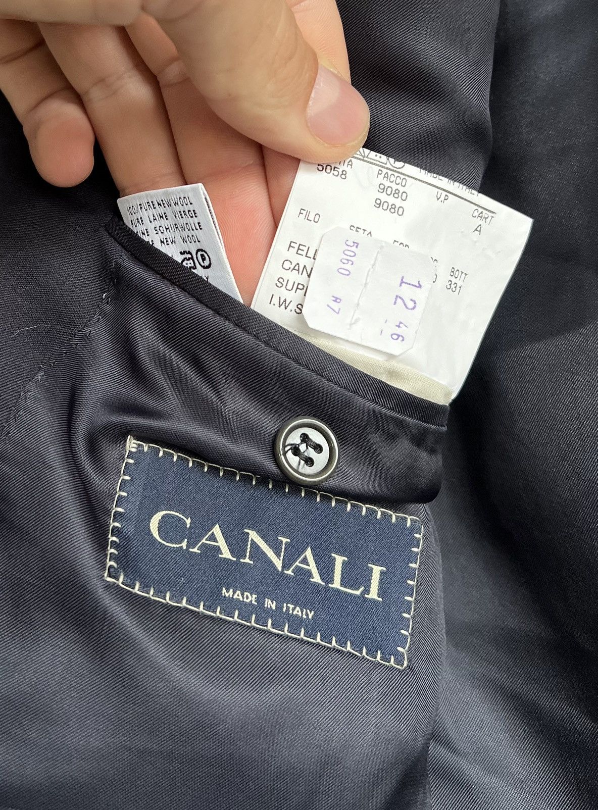 Canali Canali Wool Double Blazer Navy Blue Jacket Size 46R - 10 Thumbnail