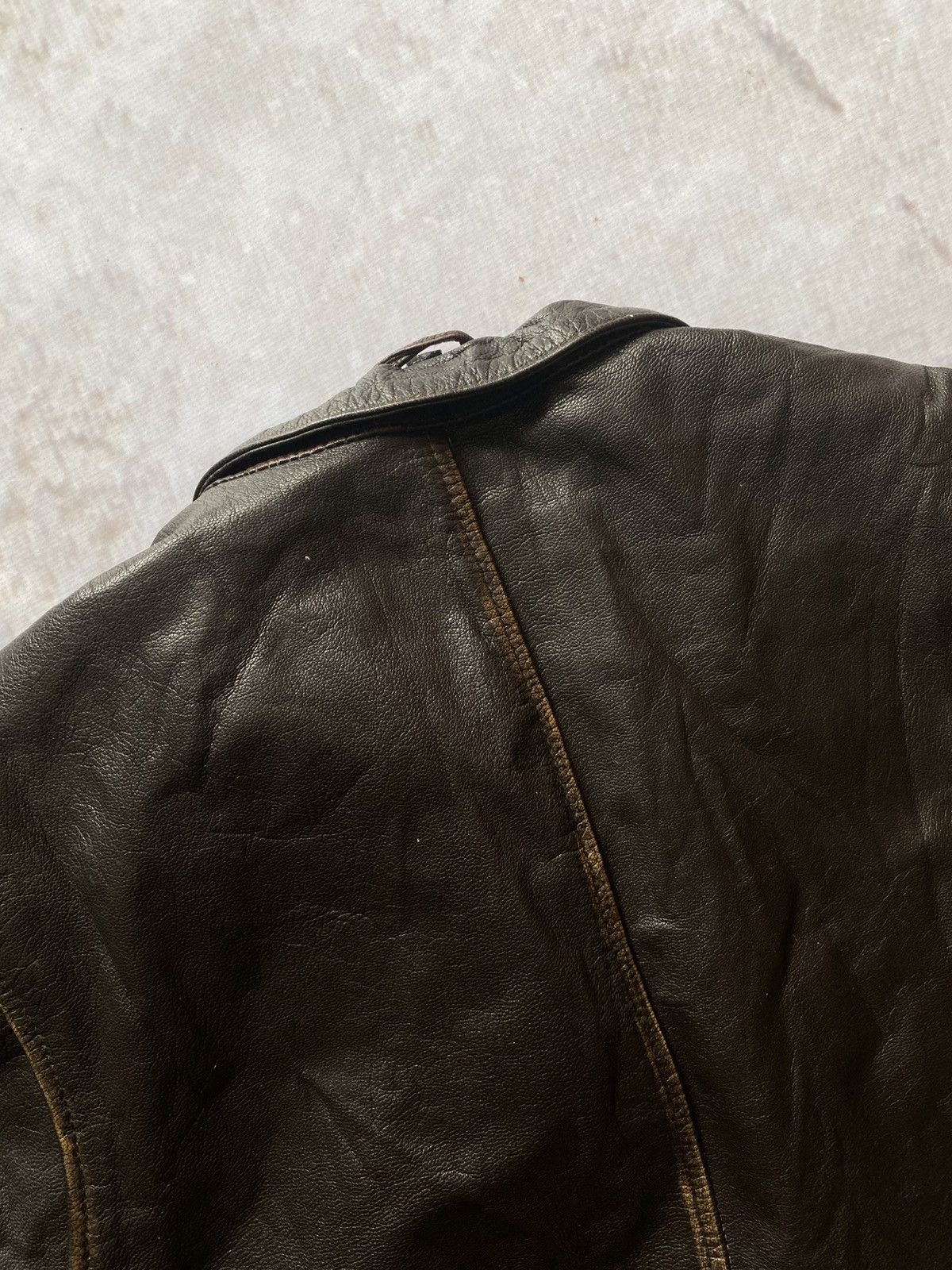 Genuine Leather × Vintage Vintage 90s BIKER MOTO Black FADED Leather Jacket Y2k Hype Size US XL / EU 56 / 4 - 15 Thumbnail