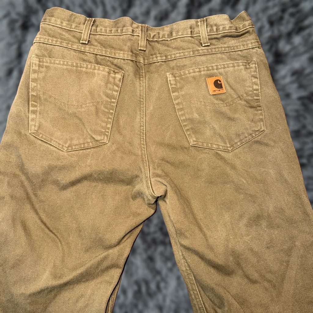 Carhartt VINTAGE Carhartt B162 BRK Flannel Lined Canvas Jeans Bark Brown Men’s 34x30 Size US 34 / EU 50 - 1 Thumbnail
