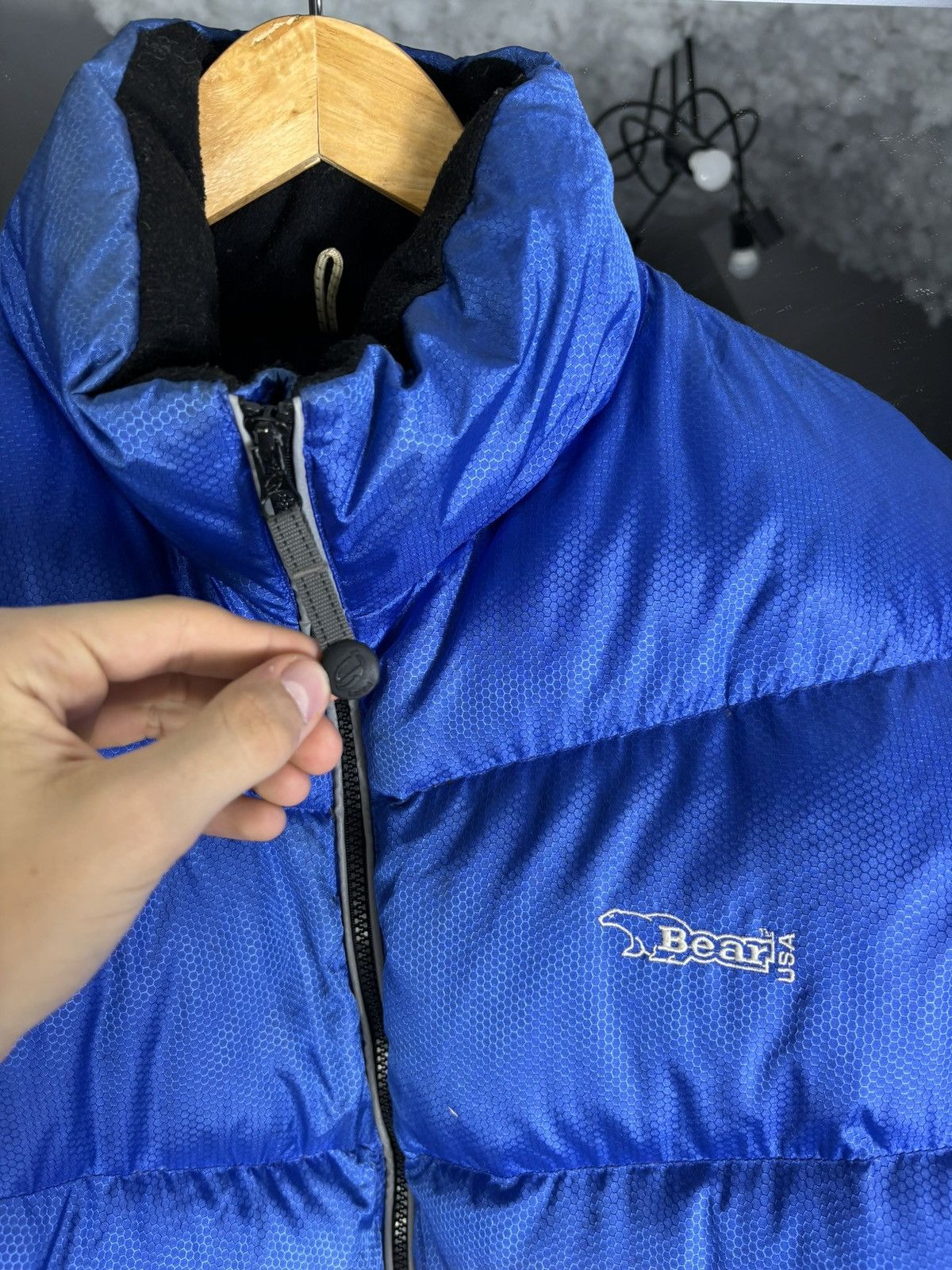 Japanese Brand × Vintage Vintage Bear Usa Blue Outdoor Down Puffer Jacket Size US M / EU 48-50 / 2 - 8 Thumbnail