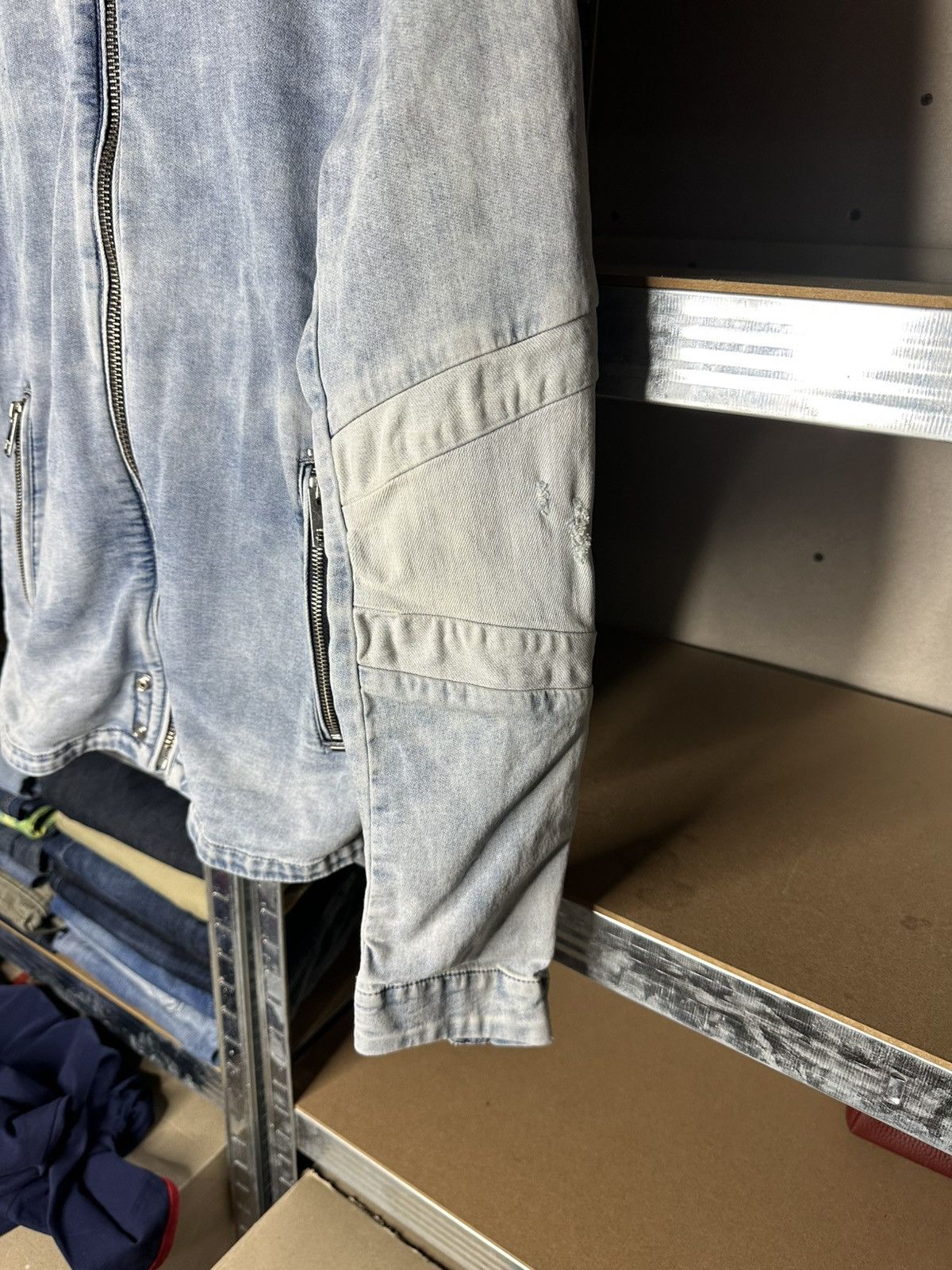Diesel DIESEL JOGGJEANS DENIM JACKET MENS SIZE M LIGHT BLUE BIKER Size US M / EU 48-50 / 2 - 3 Thumbnail