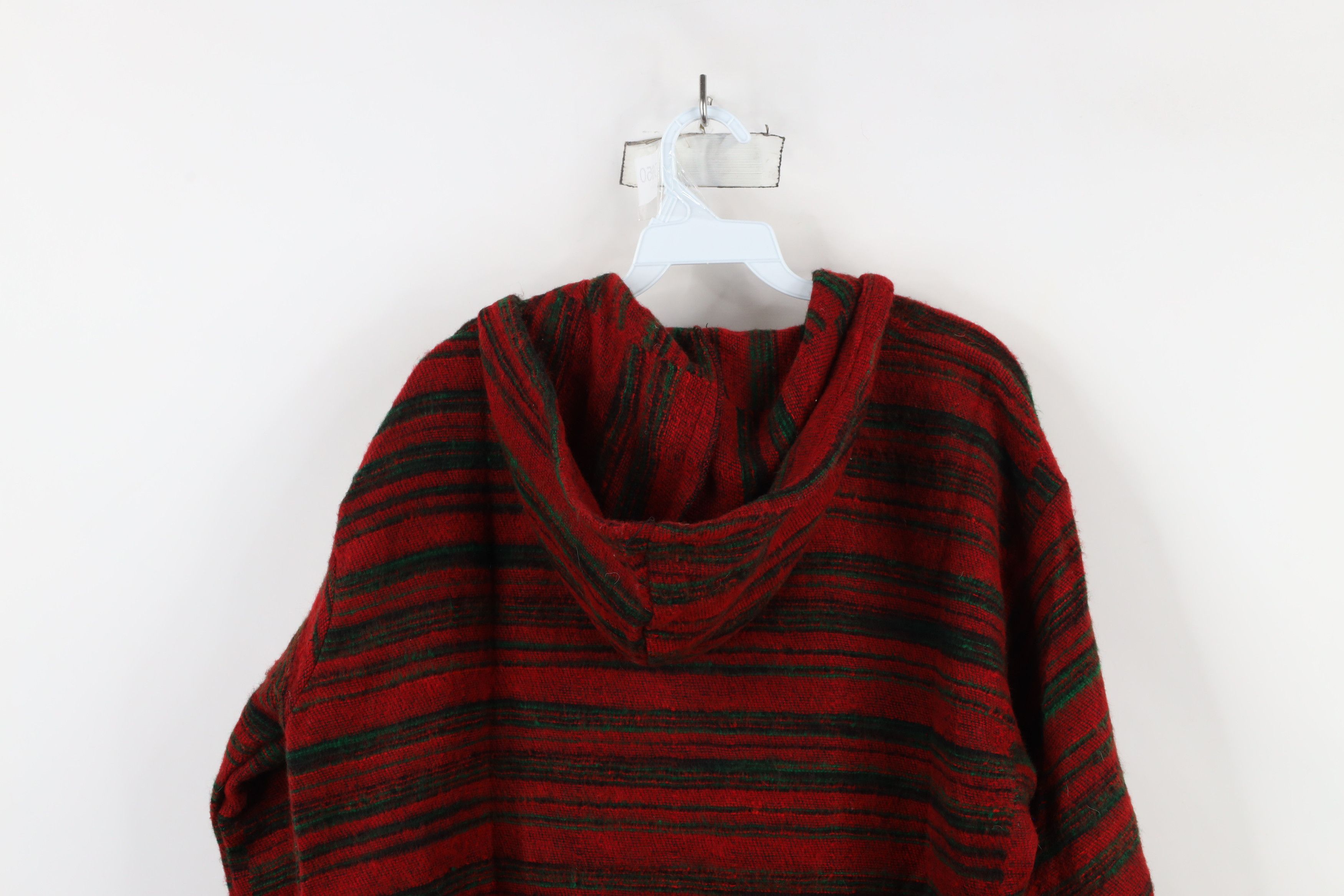 Vintage Vintage 90s Y2K Streetwear Striped Fringed Oversized Hoodie Size XL / US 12-14 / IT 48-50 - 9 Thumbnail