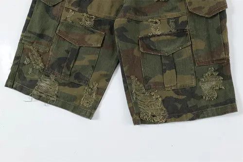 Japanese Brand Minako x Asaka Destroy Camouflage Grinding Cropped Pants Size US 29 - 8 Thumbnail