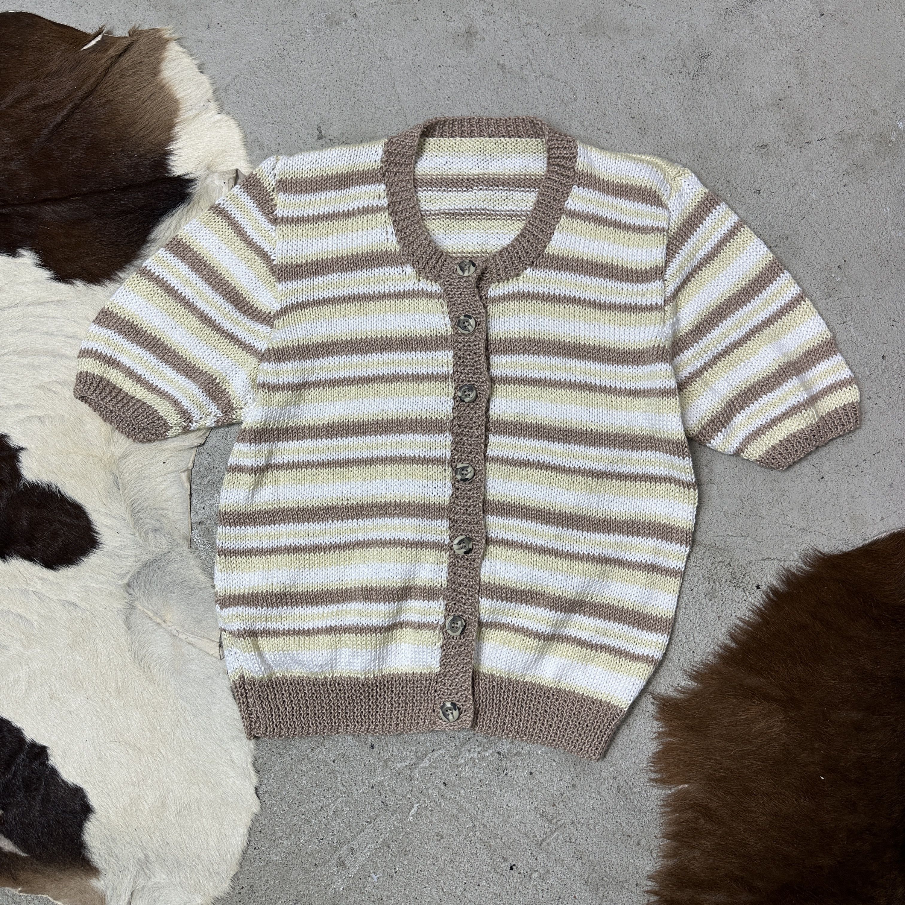 Vintage Vintage Striped Button Up Sweater Cardigan Y2K Size M / US 6-8 / IT 42-44 - 2 Thumbnail