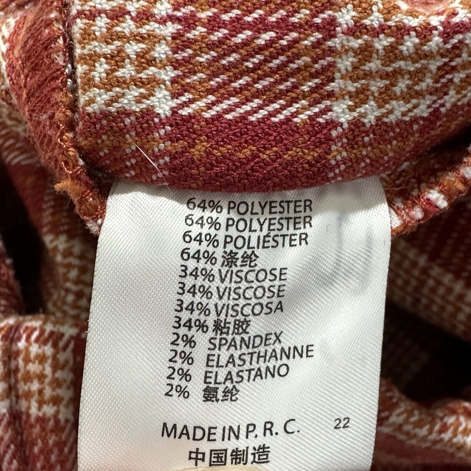 Brandy Melville Brandy Melville One Size Red Plaid High Rise Tilden Pants Size 24" / US 00 / IT 34 - 6 Thumbnail