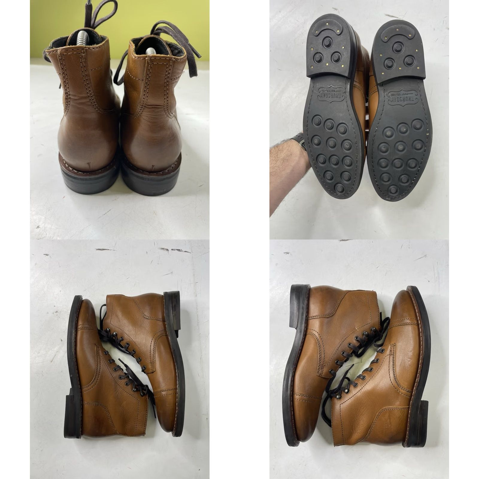 Thursday Boot Company VINTAGE Thursday Boot Company Captain Brown Cap Toe Leather Boots Mens Size 12.5 US Brown Leather Cap Toe Combat Boots Mens Size ONE SIZE - 8 Thumbnail