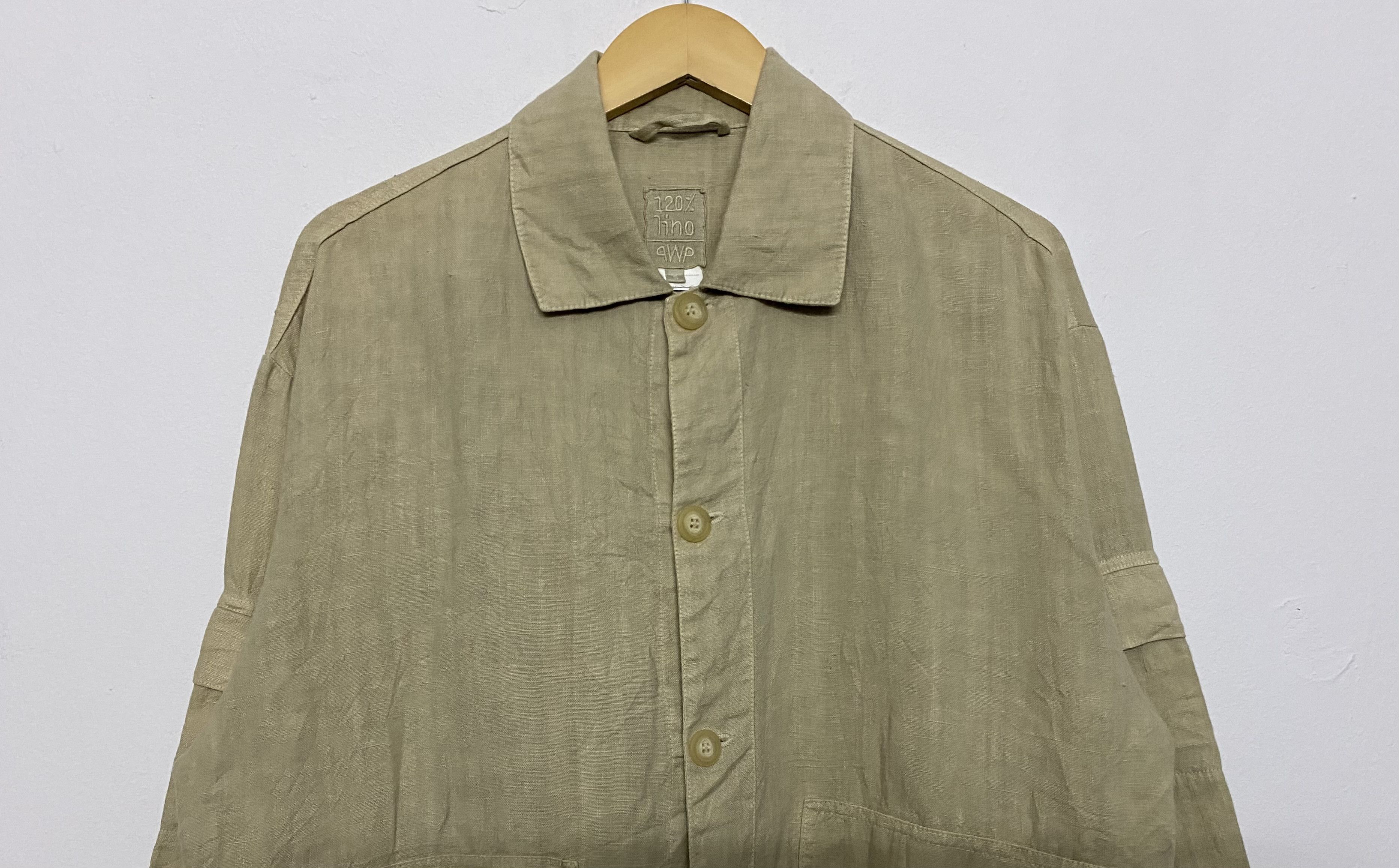 120% Lino 120% Lino Linen Canvas Overshirt Minimalist Jacket Size US S / EU 44-46 / 1 - 3 Thumbnail