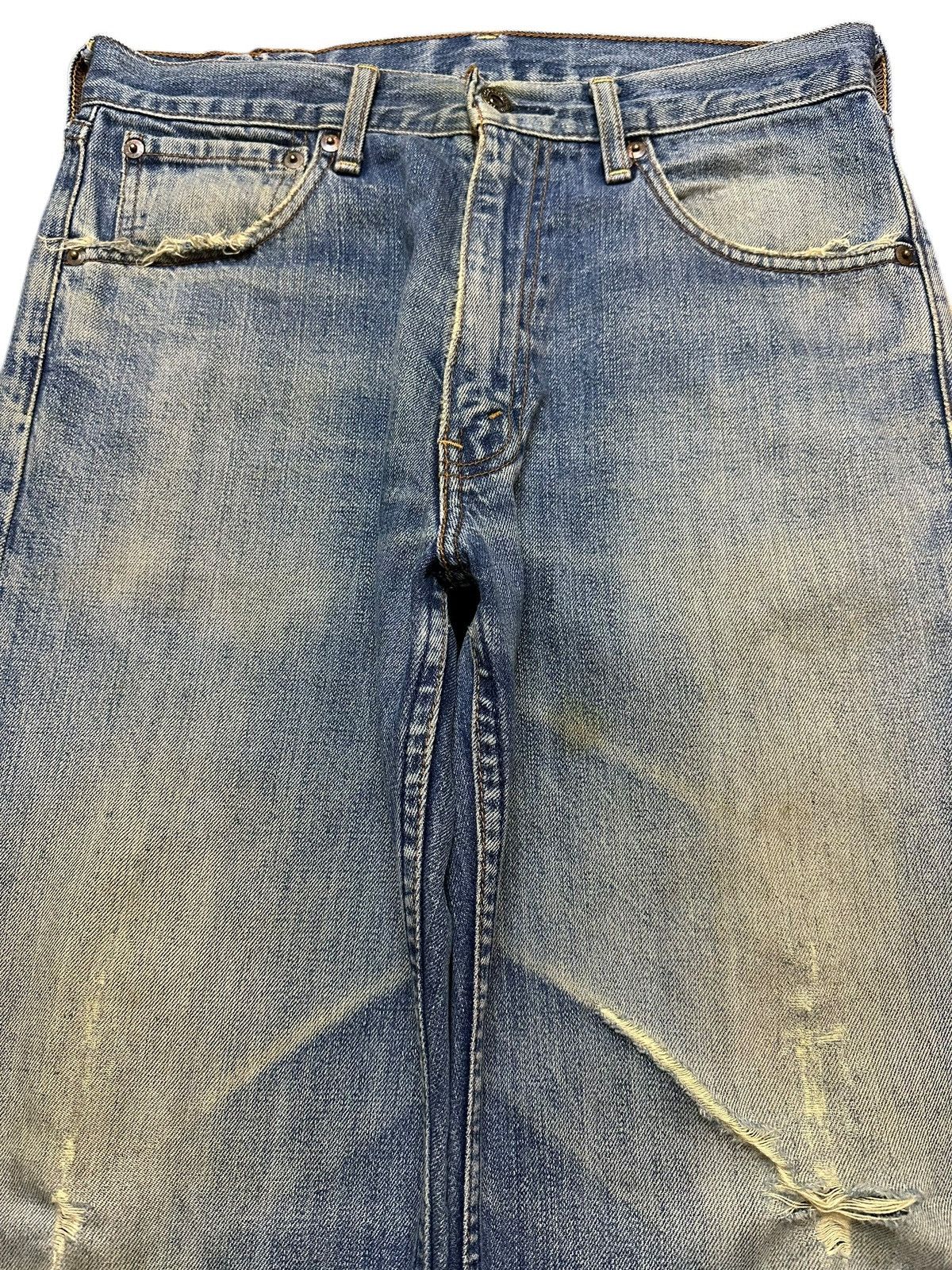 Levi's Vintage 80s Levis 503 Mud Wash Distress Style Baggy Jeans Size US 30 / EU 46 - 3 Thumbnail