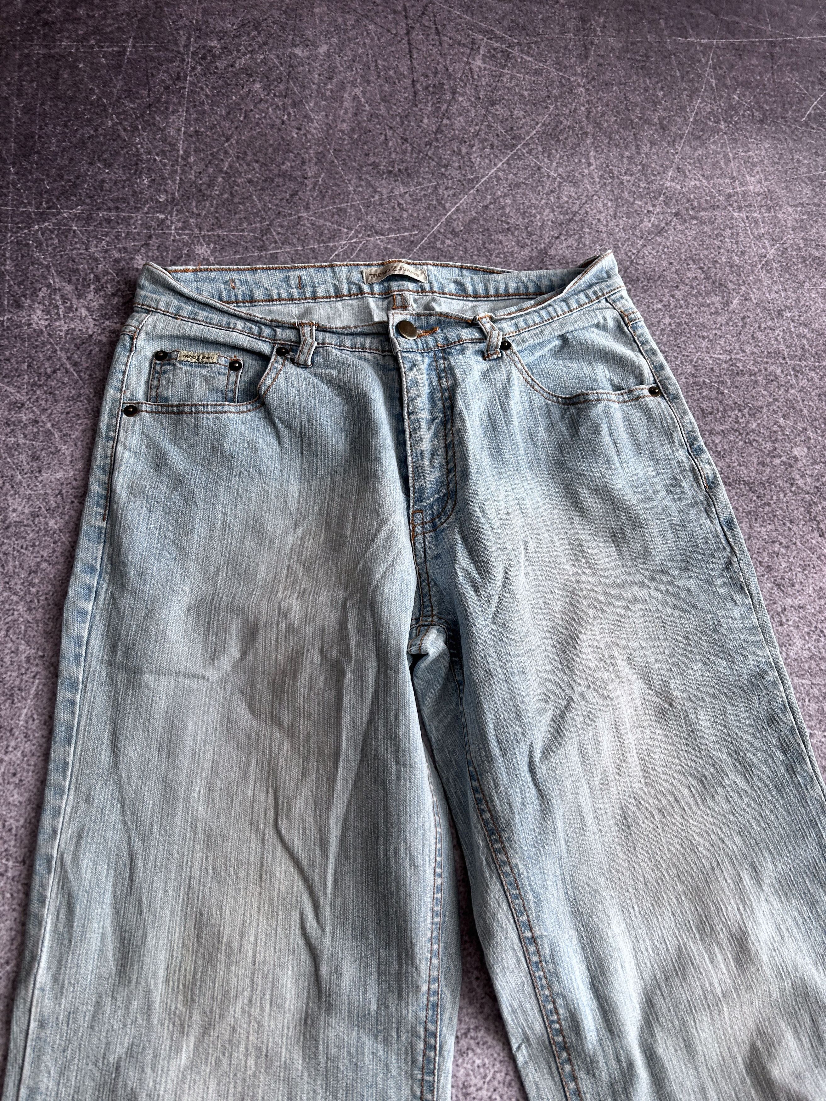 Designer VTG FLARED RICK OWENS STYLE STONE WASHED JEANS 90S Size US 30 / EU 46 - 5 Thumbnail