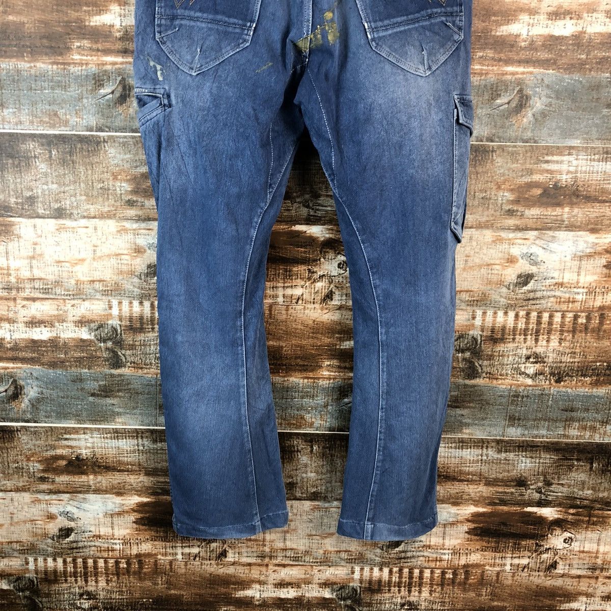Japanese Brand Field Core Blue Distressed ripped Denim Pants #A2166 Size US 33 - 18 Thumbnail
