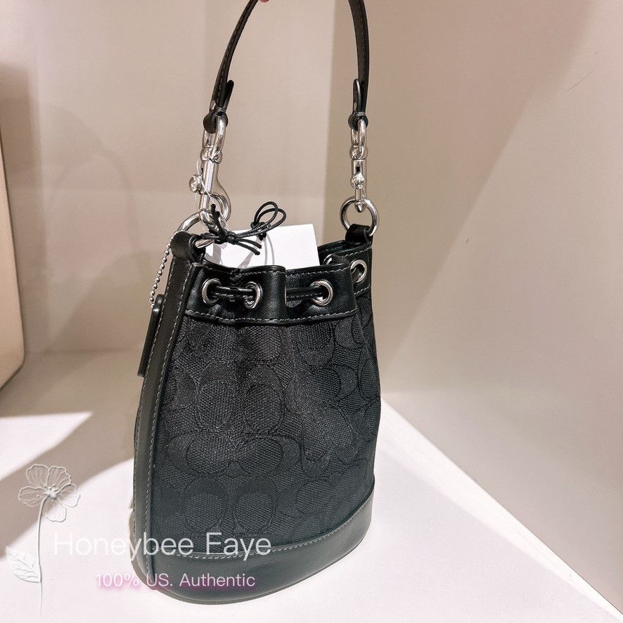 Coach NWT Coach Mini Bucket Bag In Signature Jacquard CT863 Size ONE SIZE - 3 Thumbnail