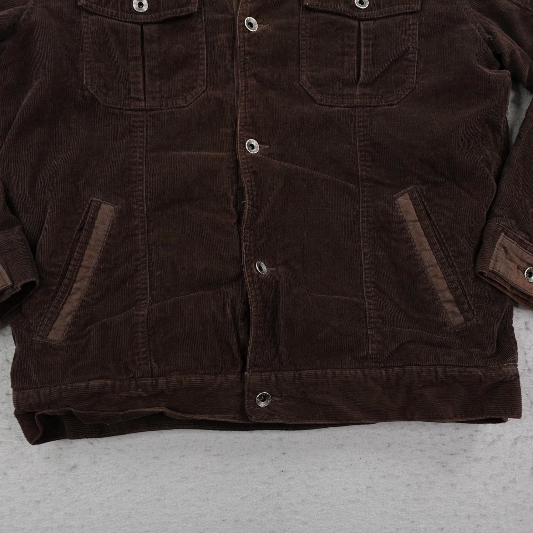 Quiksilver Quiksilver Jacket Mens Large Brown Corduroy Sherpa Lined Snap Bomber Coat Size US L / EU 52-54 / 3 - 3 Thumbnail