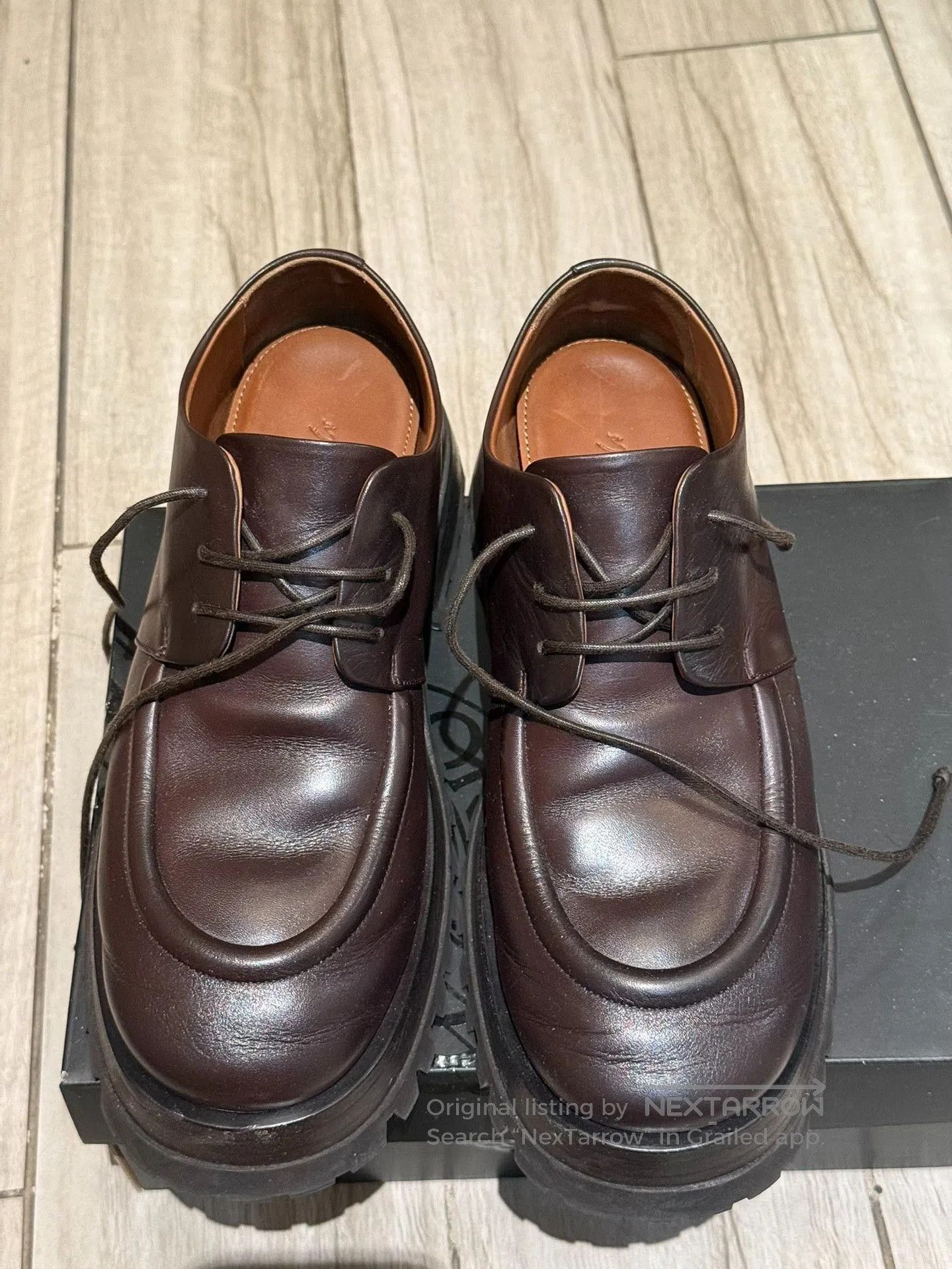Marsell Marsell Men's Scalarmato Brown Platform Derby. Size US 8 / EU 41 - 3 Thumbnail