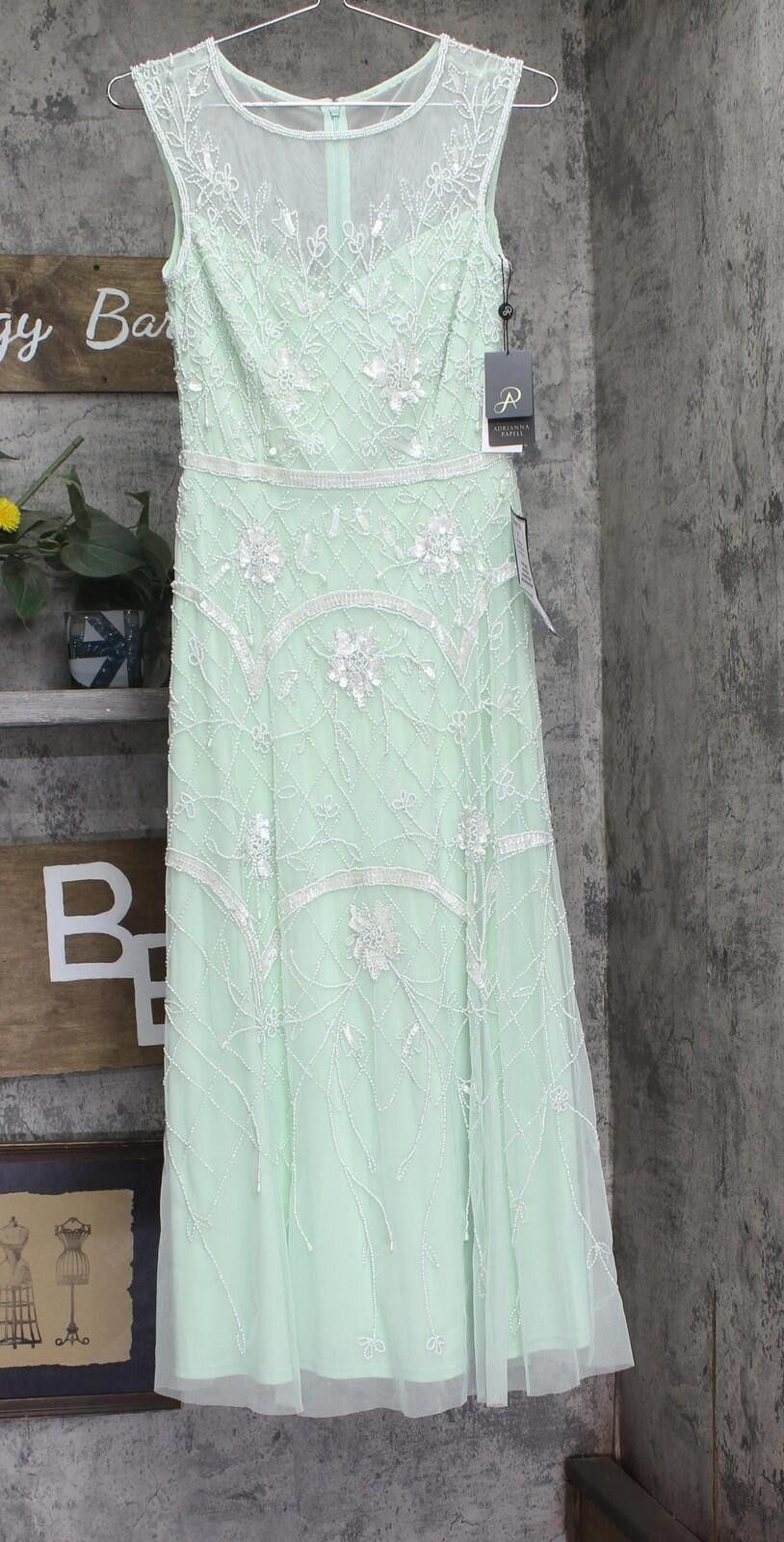 Other Adrianna Papell Sleeveless Dress Aloe Mist Green / Ivory 2 Size XS / US 0-2 / IT 36-38 - 1 Thumbnail