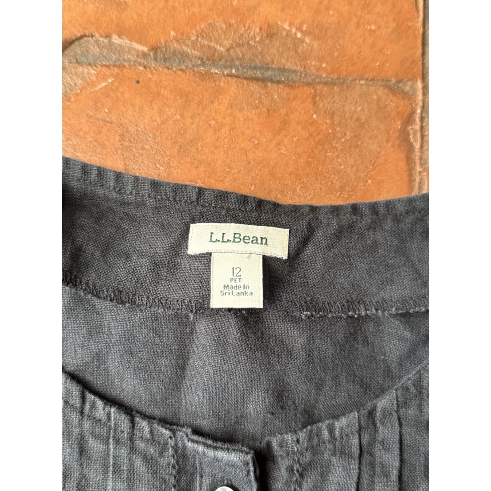 Vintage VINTAGE LL Bean Linen Shirtdress Women’s 12 Sleeveless Pintucked Midi Black Size XL / US 12-14 / IT 48-50 - 2 Thumbnail