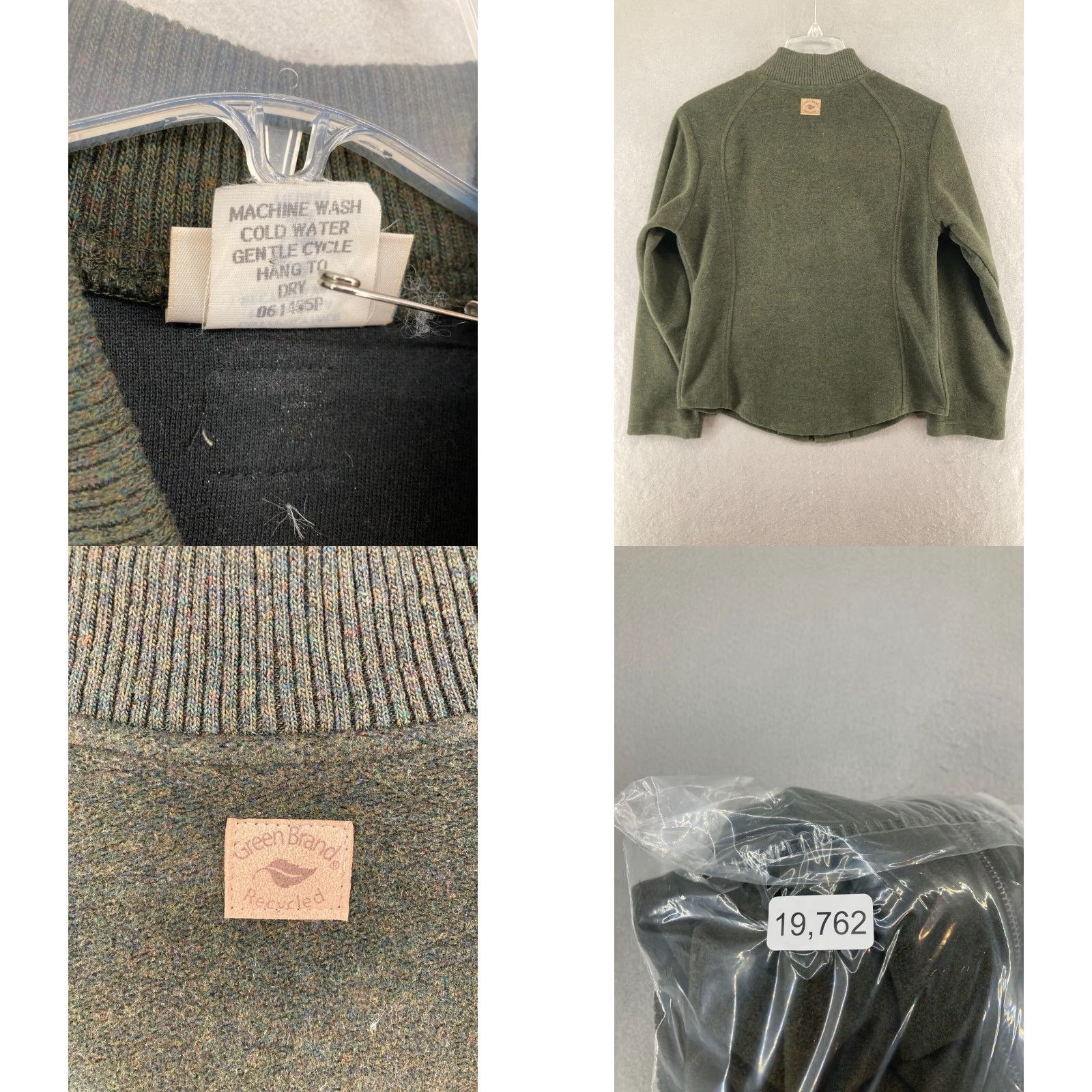Vintage VINTAGE Green Brand Recycled Womens Jacket M Green USA MADE Full Zip Recycled Blend Size M / US 6-8 / IT 42-44 - 8 Thumbnail