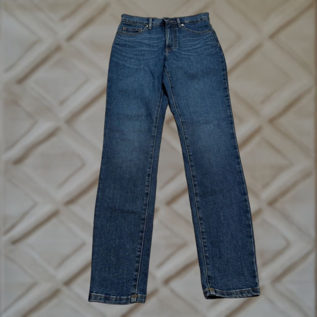 Everlane Everlane High Rise Skinny Denim Jeans Womens 25 Blue Dark Wash Casual Stretch Jeans Size 42" / US 20 - 1 Thumbnail